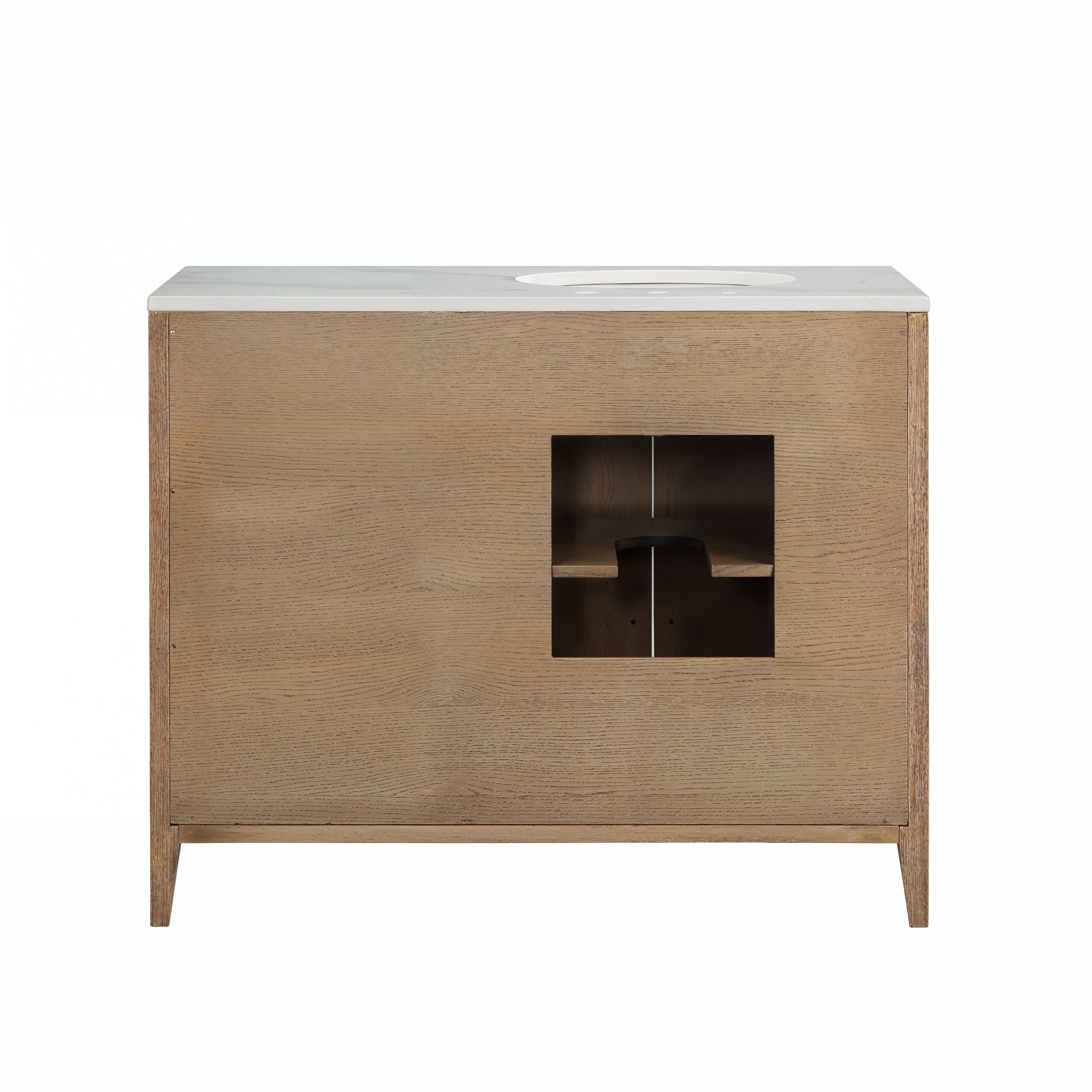 Bergen 42'' Single Bathroom Vanity | Calacatta Gold Quartz Top - Image 17