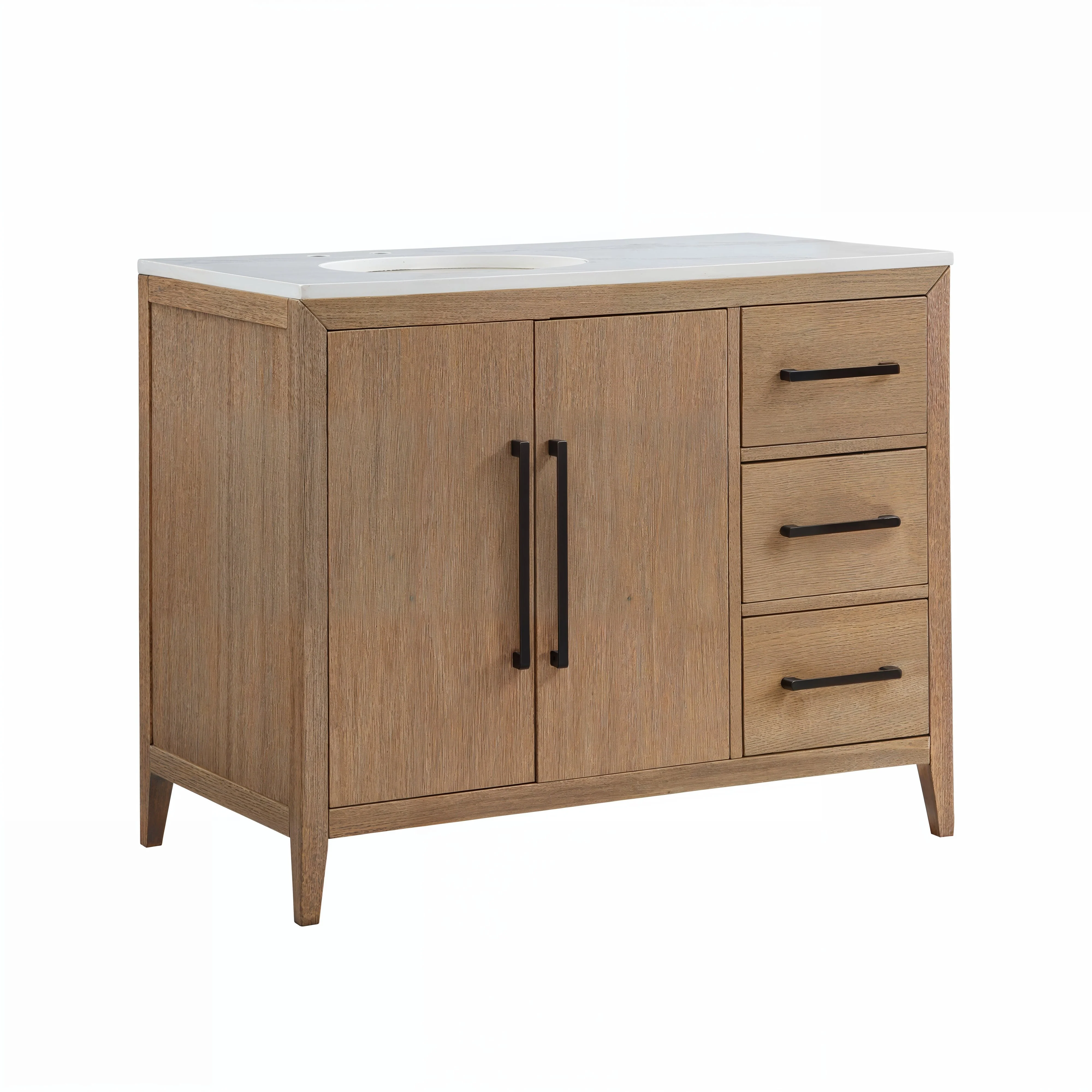 Bergen 42'' Single Bathroom Vanity | Calacatta Gold Quartz Top - Image 18