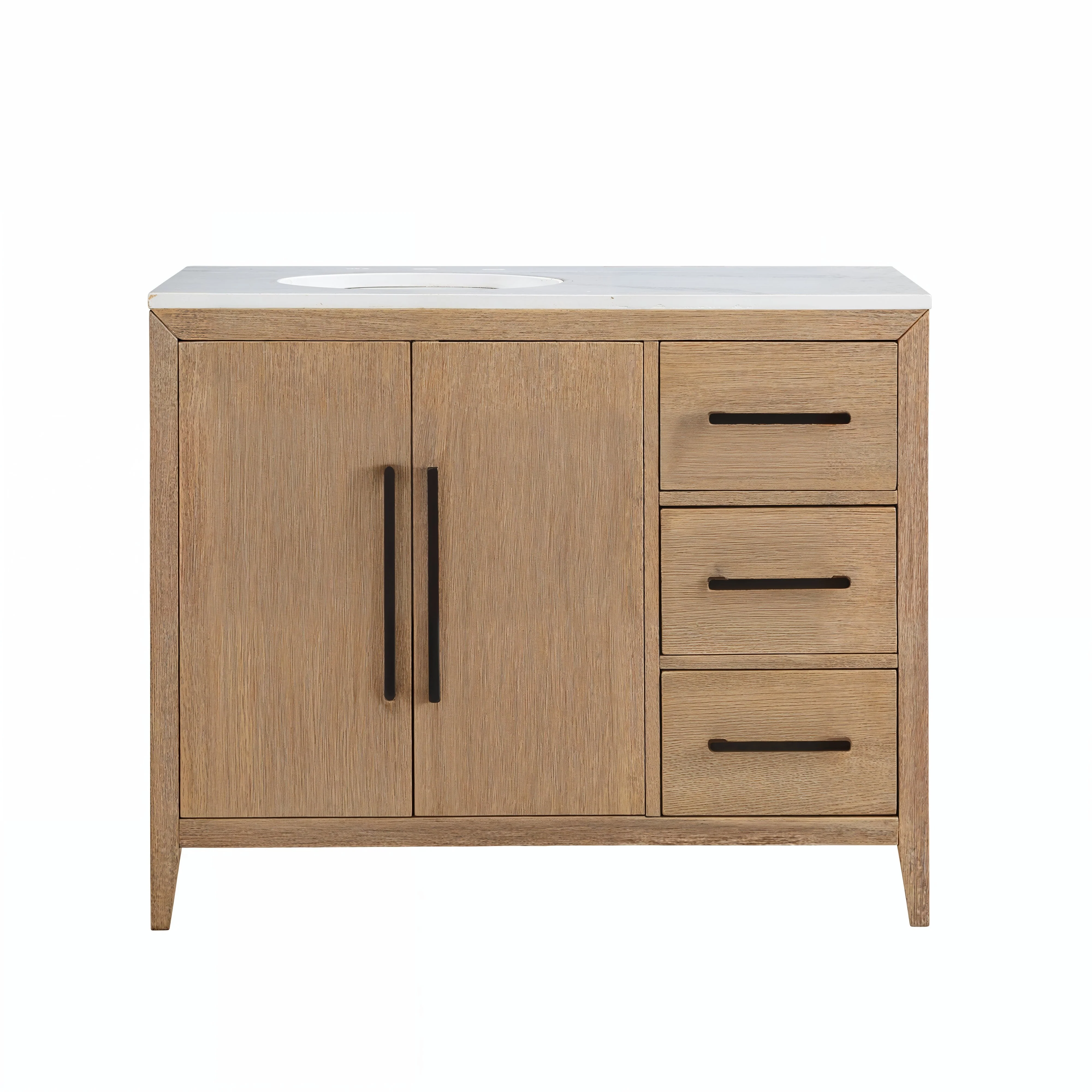 Bergen 42'' Single Bathroom Vanity | Calacatta Gold Quartz Top - Image 19
