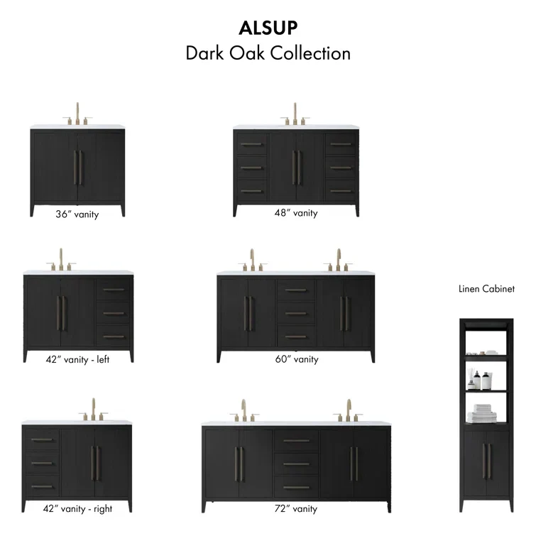 Bergen Solid Wood Freestanding Linen Cabinet In Wire Brushed Dark Oak - Image 7