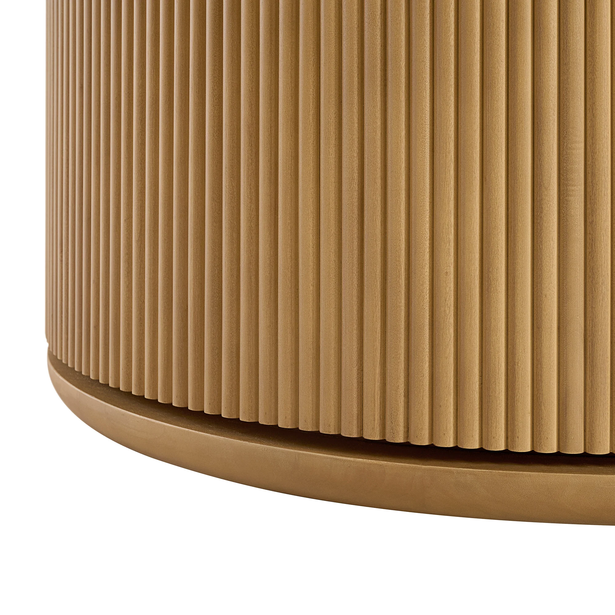 Aster 36" Round Reeded Coffee Table | Travertine Top - Image 6