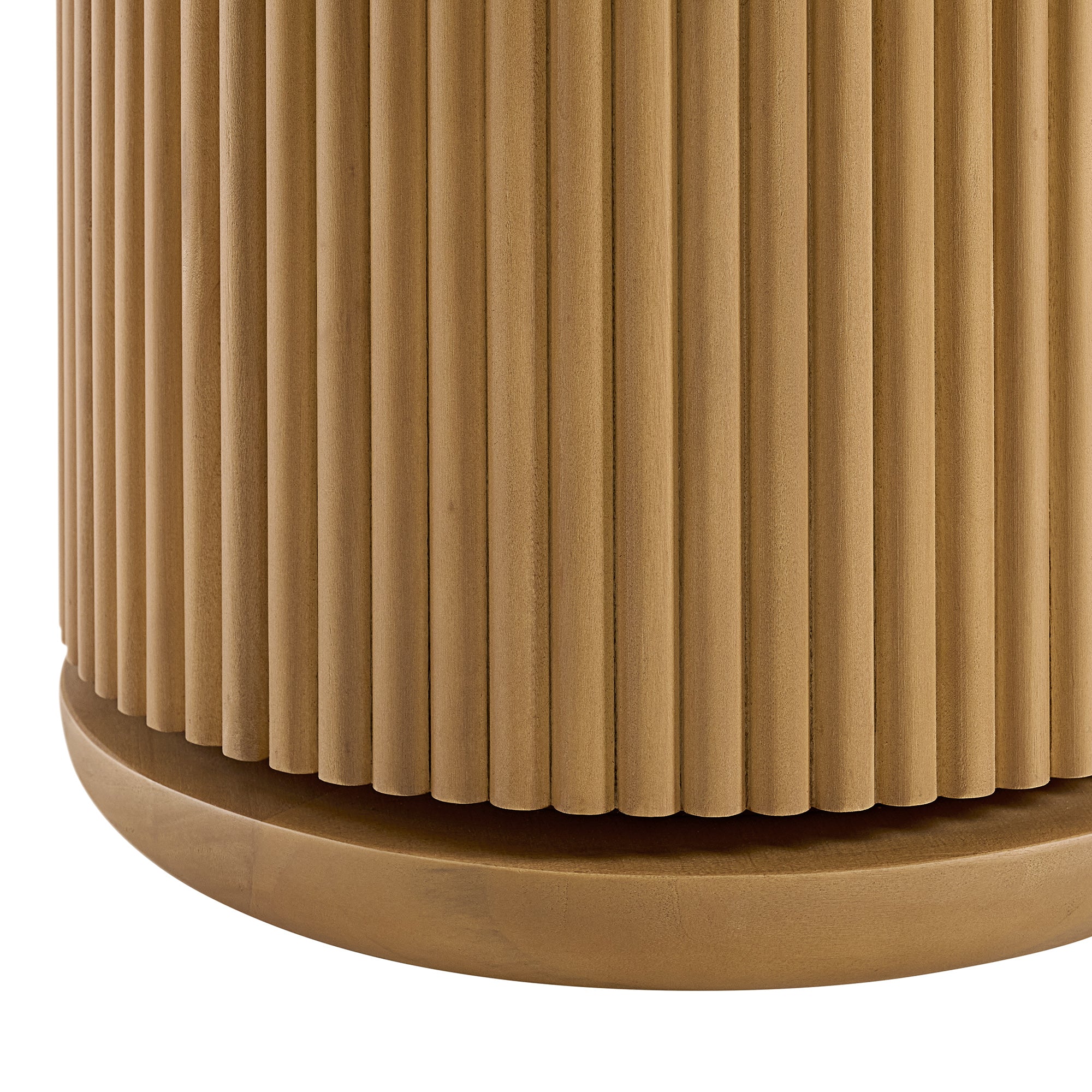 Aster 52" Reeded Console Table With Travertine Top - Image 7