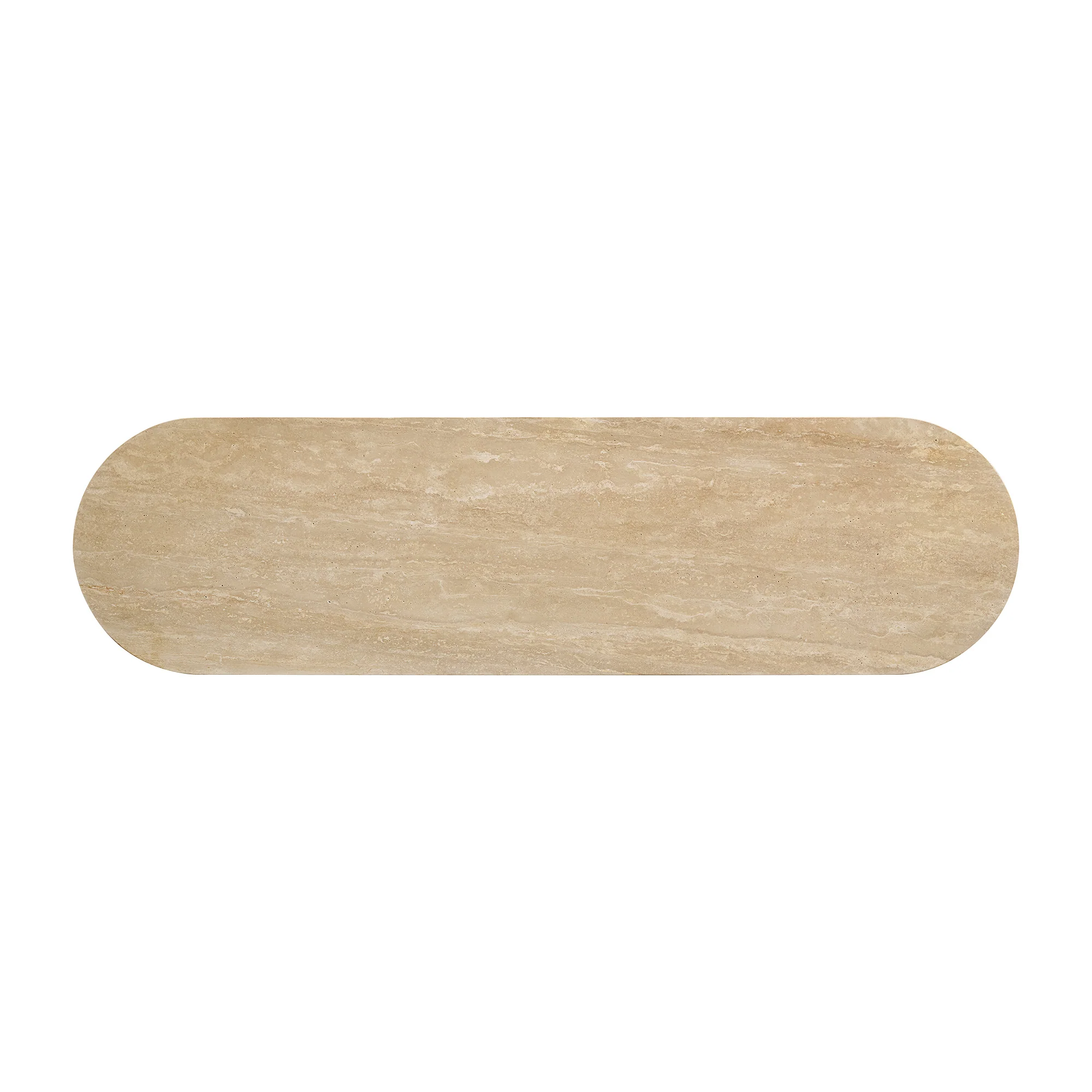Aster 52" Reeded Console Table With Travertine Top - Image 8