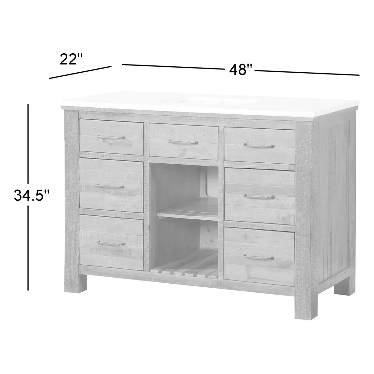 Banff 48" Width Single Bathroom Vanity - Image 6