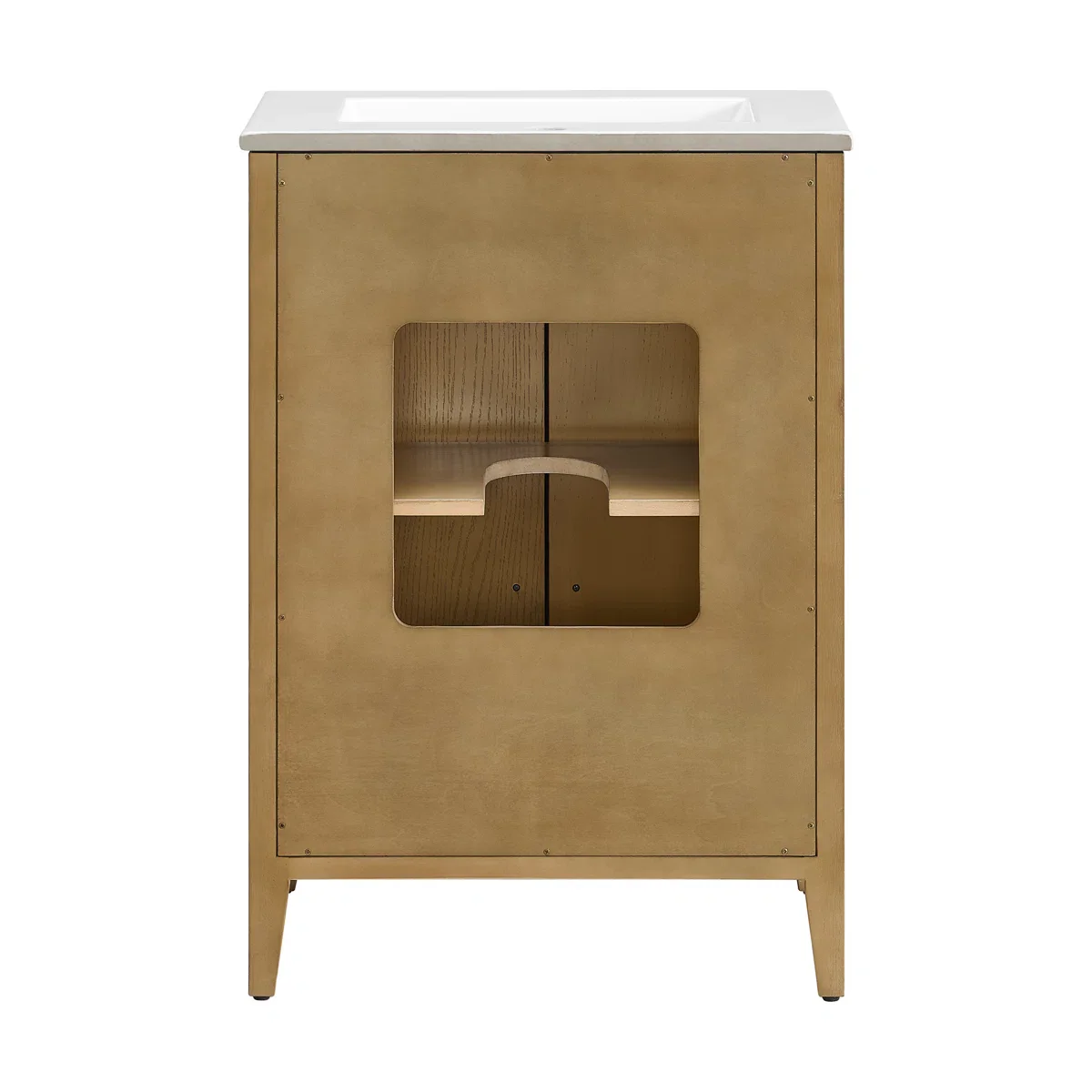 Bergen 24"W x 14"D Single Bathroom Vanity | White Porcelain Countertop - Image 10