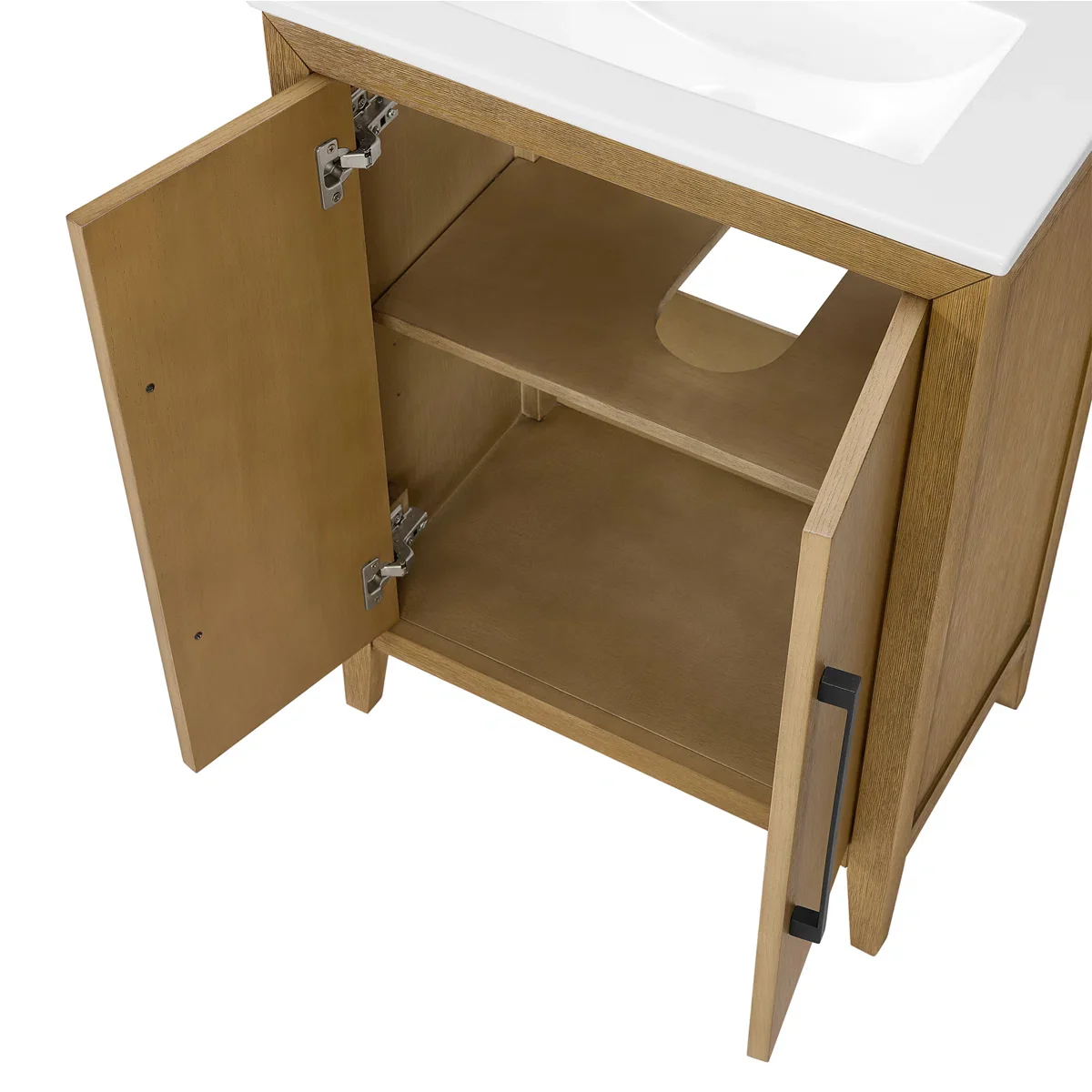 Bergen 24"W x 14"D Single Bathroom Vanity | White Porcelain Countertop - Image 5