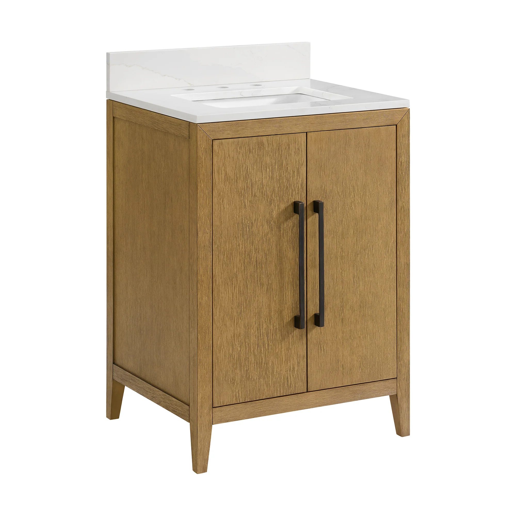 Bergen 24"W x 20"D RTA Single Bathroom Vanity | Calacatta Gold Quartz Countertop - Image 6