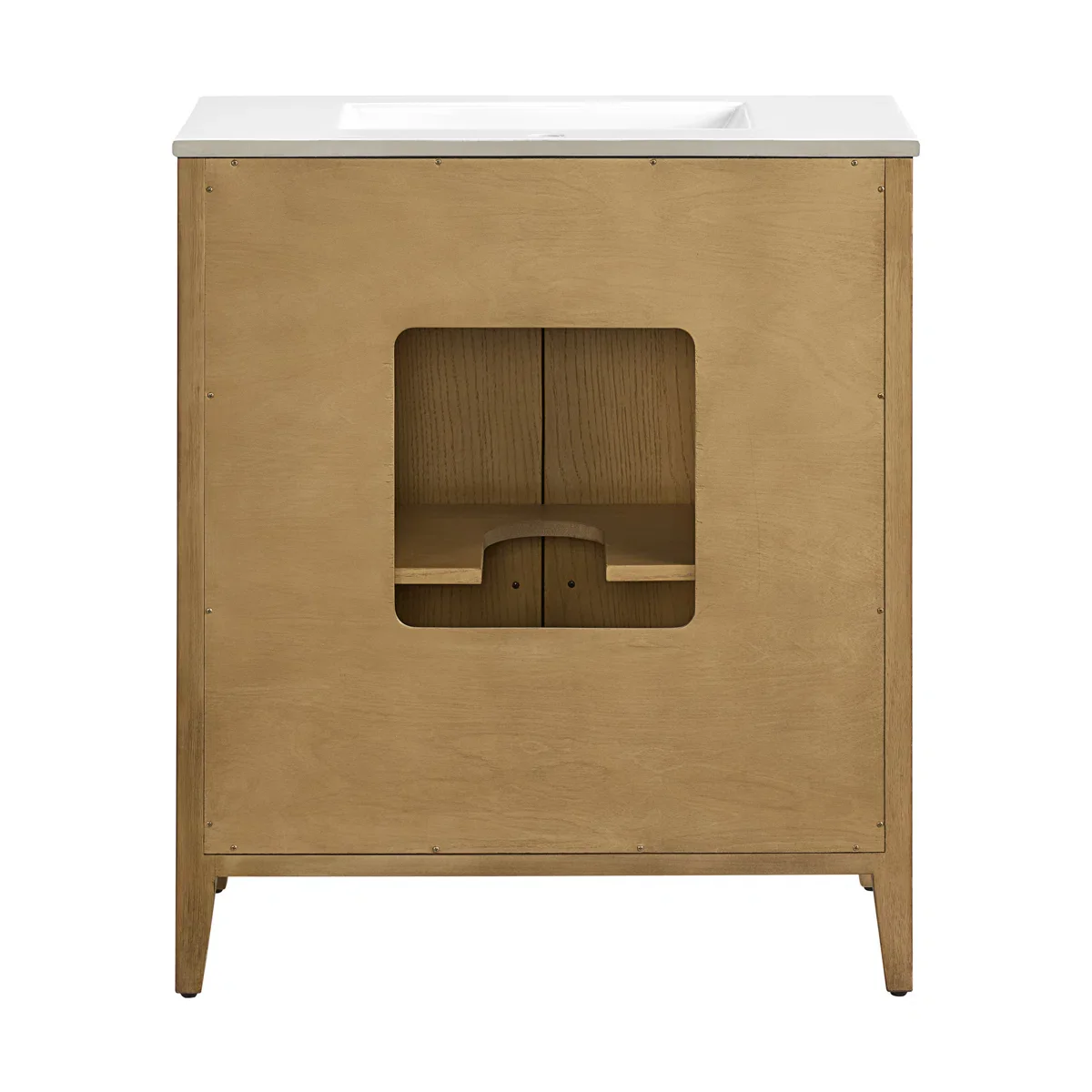 Bergen 30"W x 14"D Single Bathroom Vanity | White Porcelain Countertop - Image 10
