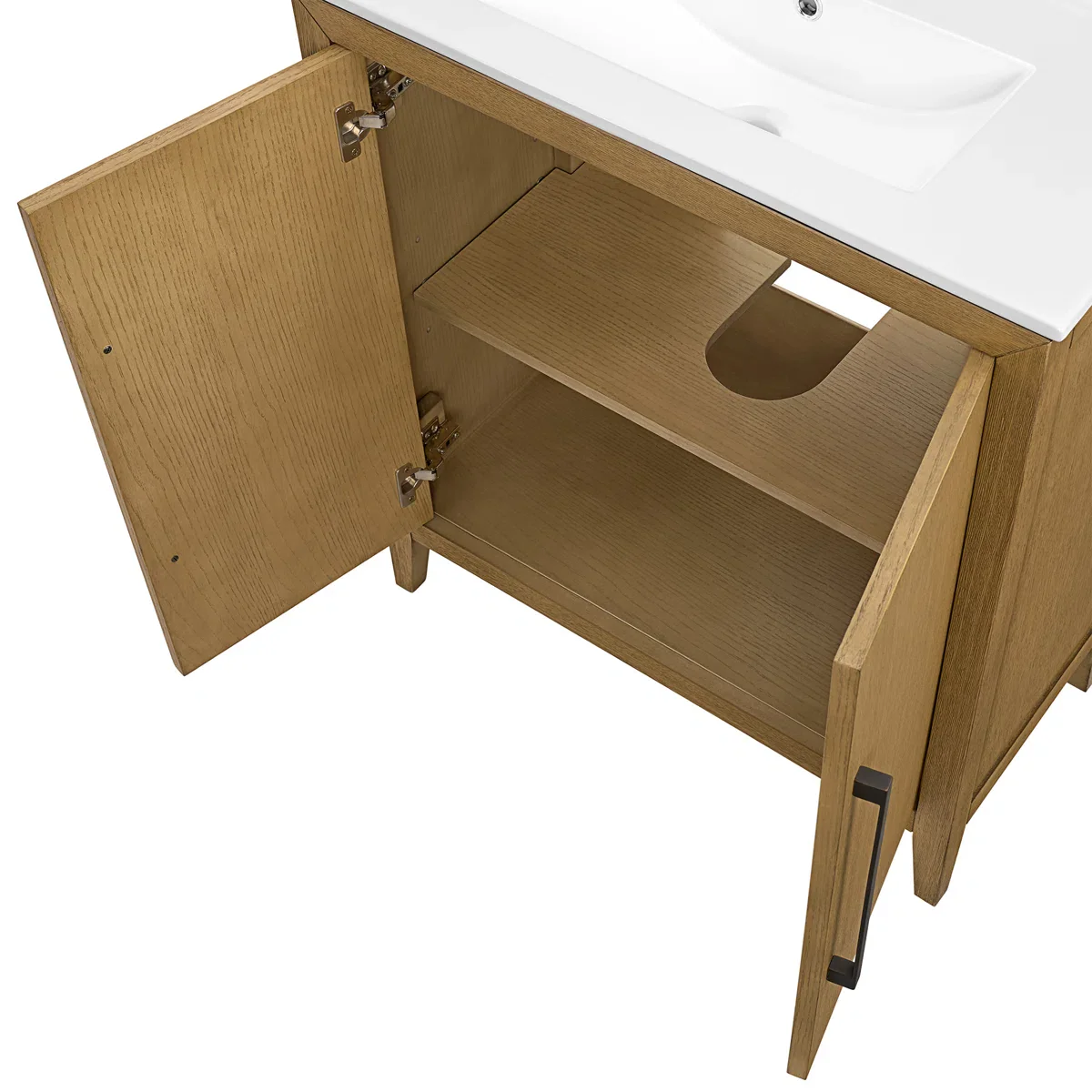 Bergen 30"W x 14"D Single Bathroom Vanity | White Porcelain Countertop - Image 5