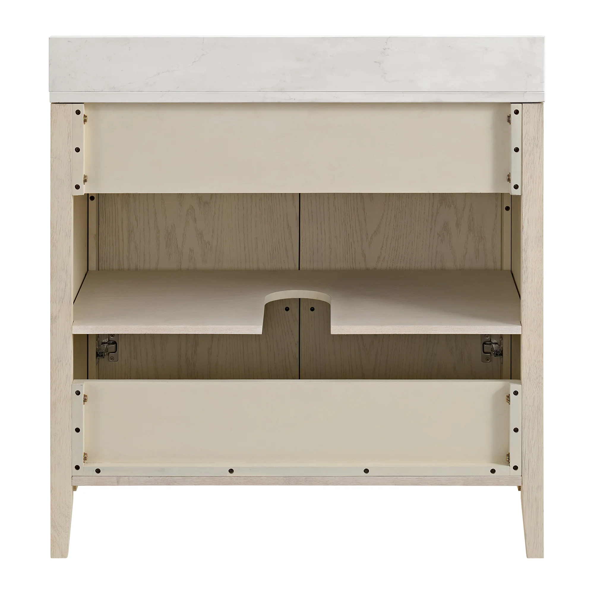 Bergen 36" Single Bathroom Vanity | Enhanced White Oak | Calacatta Gold Quartz - Image 10