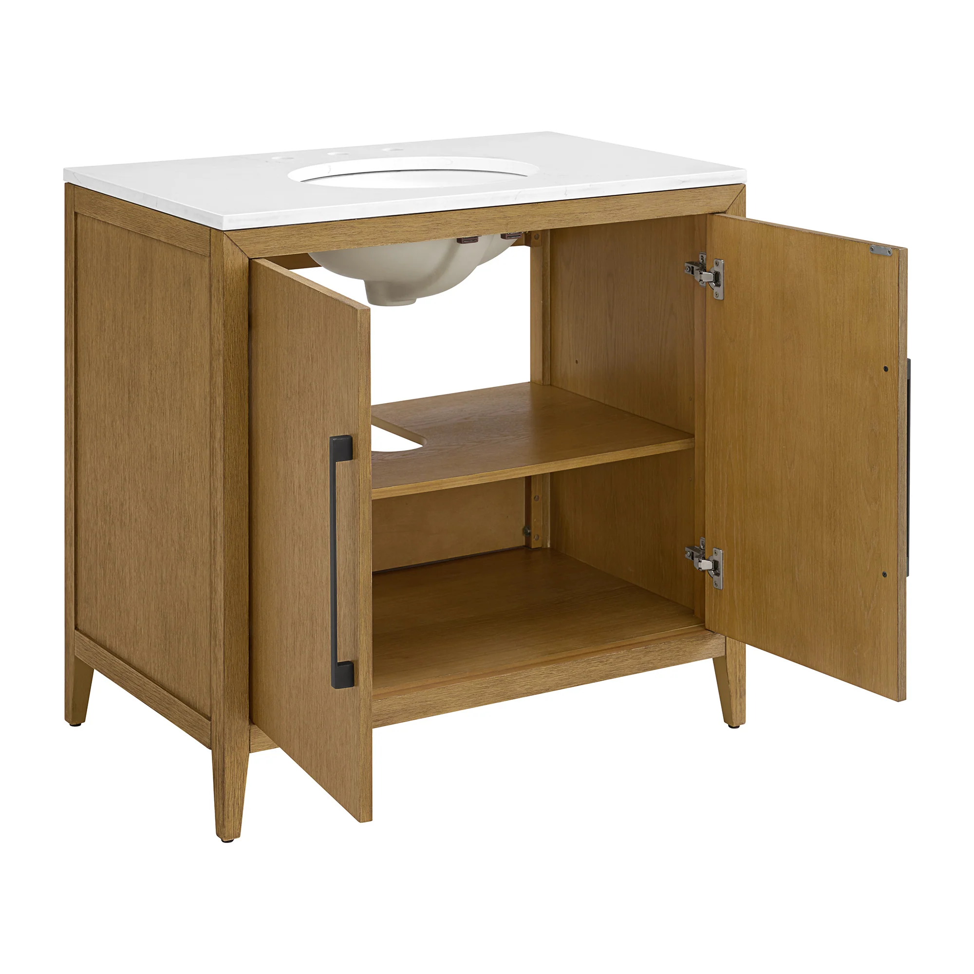 Bergen 36"W x 22"D  Single Bathroom Vanity | Calacatta Gold Quartz Countertop - Image 6