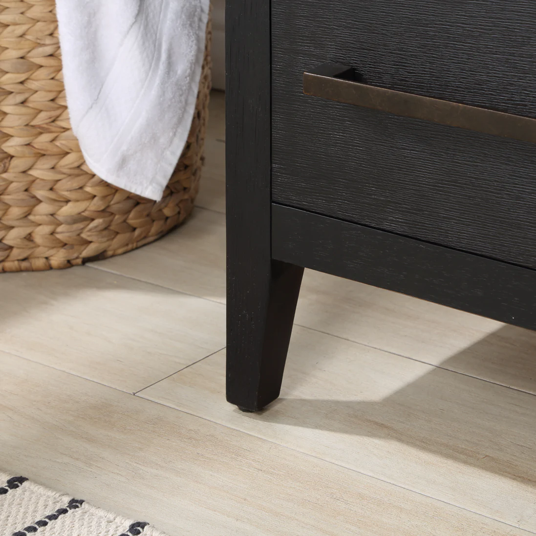 Bergen 48" Single Bathroom Vanity in Dark Weathered Oak | Calacatta Gold Quartz Countertop - Image 8