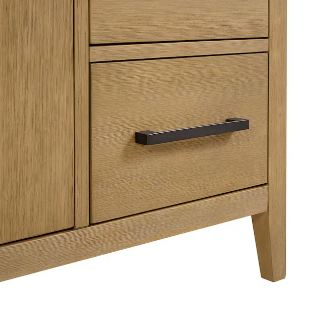 Bergen 48" Single Bathroom Vanity in Wire Brushed Oak | White Statuario Quartz Countertop - Image 11