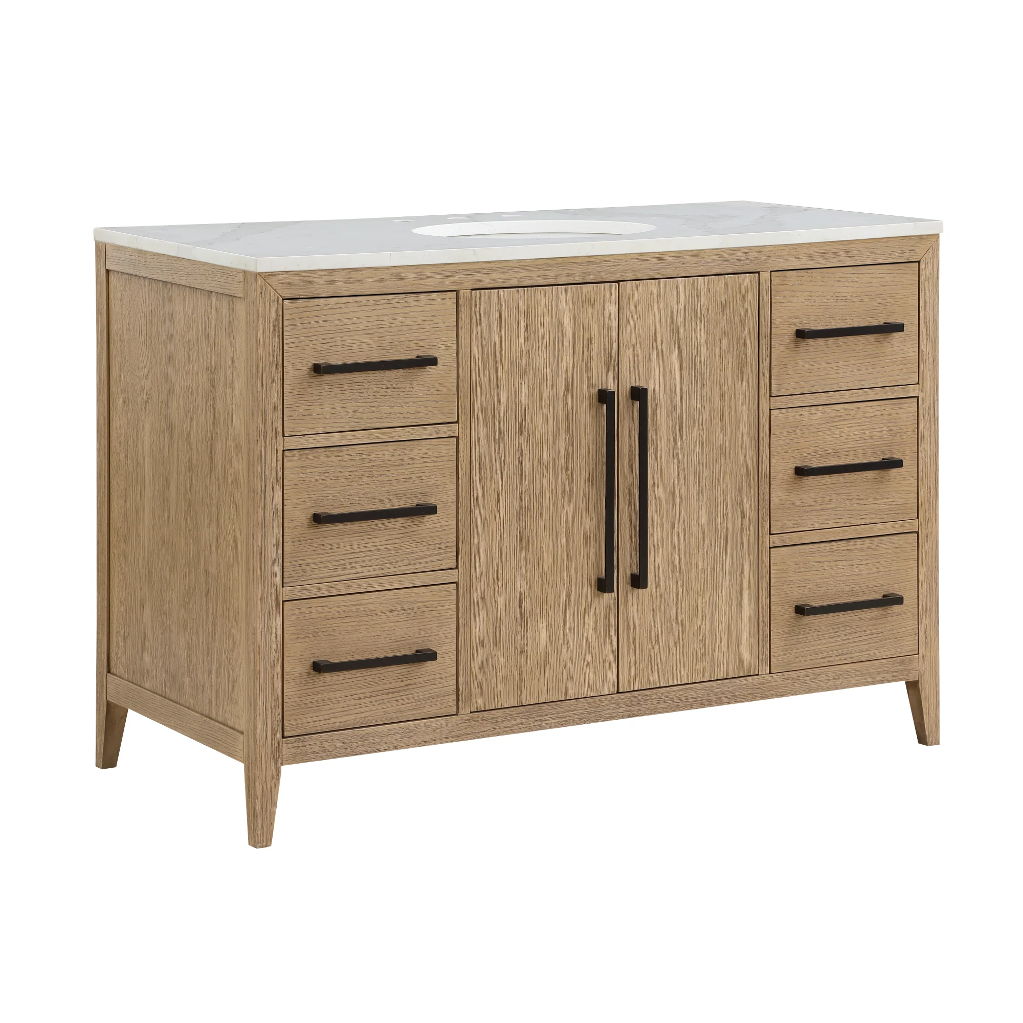 Bergen 48'' Single Bathroom Vanity | Calacatta Quartz Top - Image 18