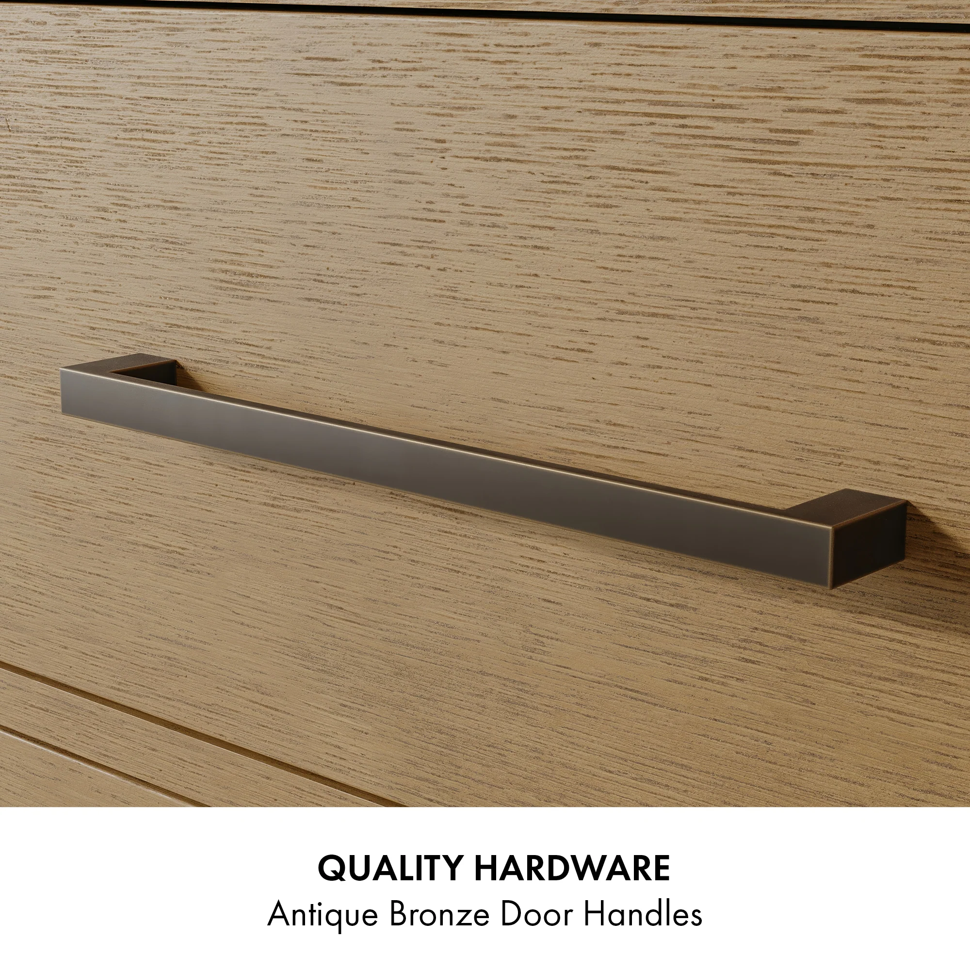 Bergen 54" Single Bathroom Vanity in Brushed Oak | Calacatta Gold Quartz Countertop - Image 6
