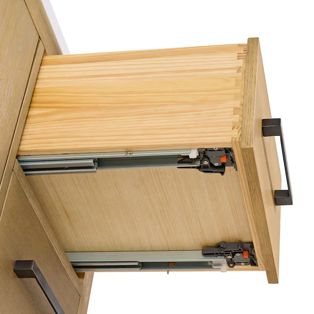 Bergen 54" Single Bathroom Vanity in Wire Brushed Oak | White Statuario Quartz Countertop - Image 7