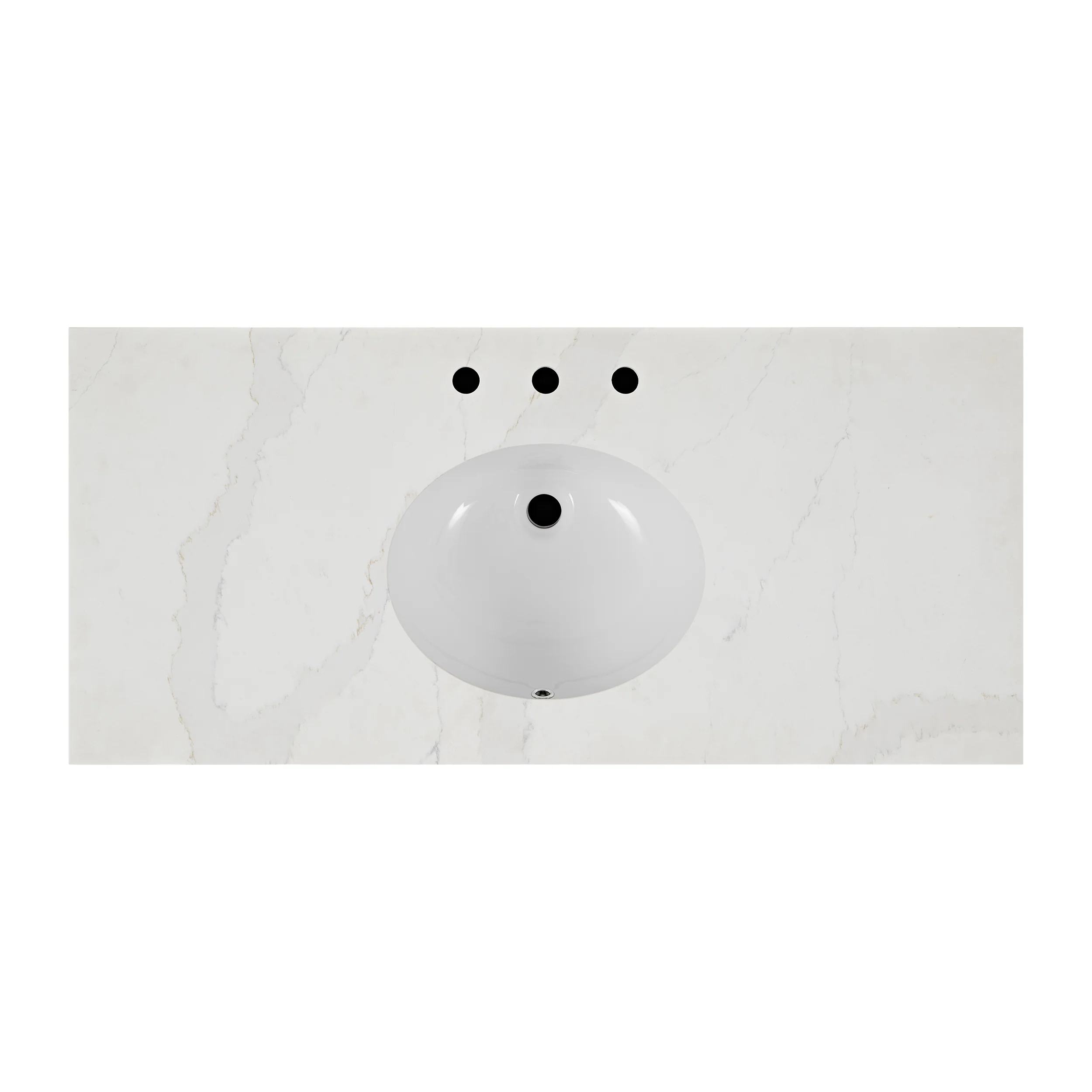 Bergen 48" Double Bathroom Vanity in Enhanced Brown Oak | Calacatta Gold Quartz Countertop - Image 12