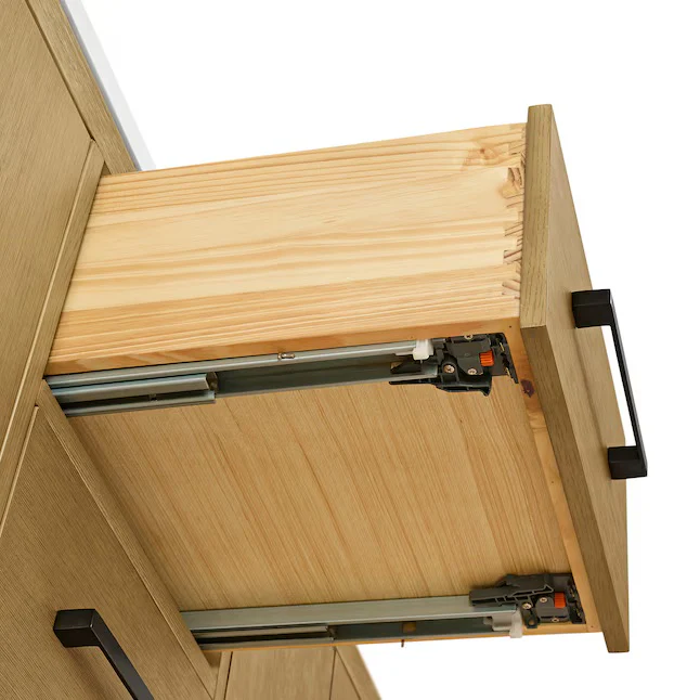 Bergen 60" Double Bathroom Vanity in Wire Brushed Oak | White Statuario Quartz Countertop - Image 7
