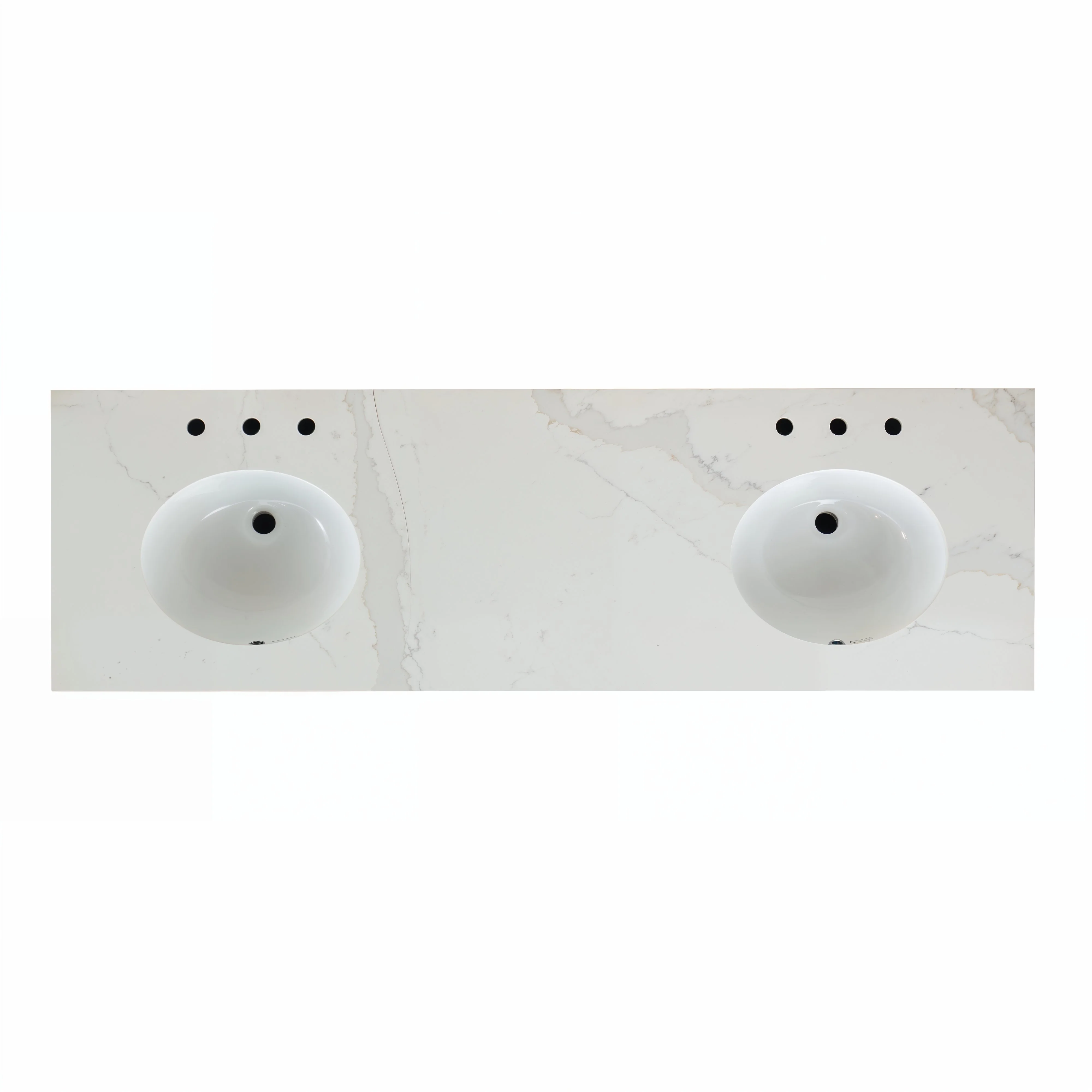 Bergen 72" Double Bathroom Vanity | Brushed Oak | Calacatta Gold Quartz - Image 7