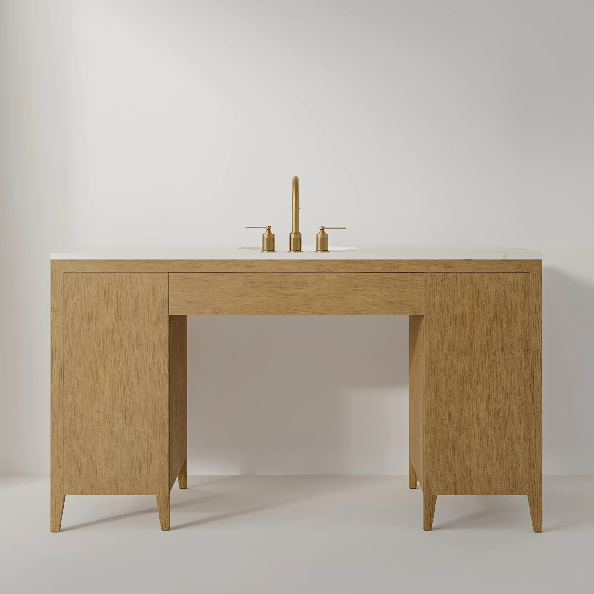 Bergen 60" ADA Compliant Single Sink Bathroom Vanity | Calacatta Gold Quartz Countertop - Image 7