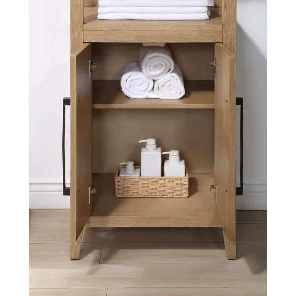 Bergen 72" H Linen Cabinet in Wire Brushed Oak - Image 5