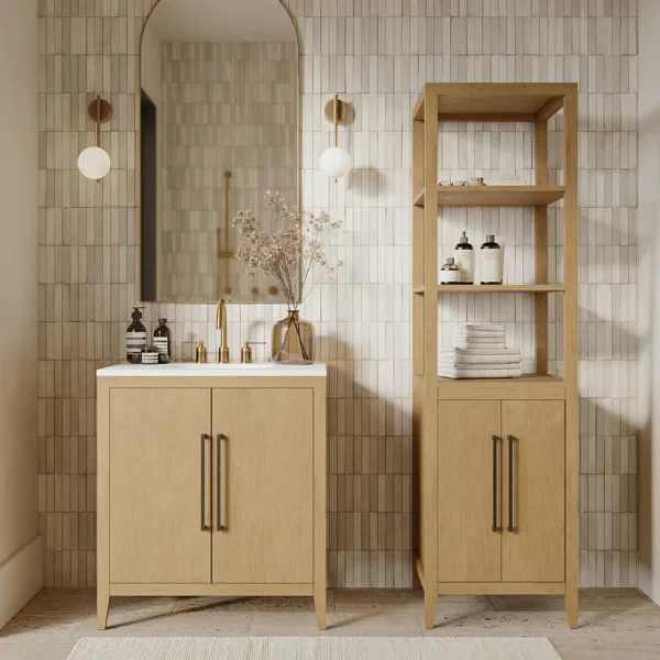 Bergen 72" H Linen Cabinet in Wire Brushed Oak - Image 6