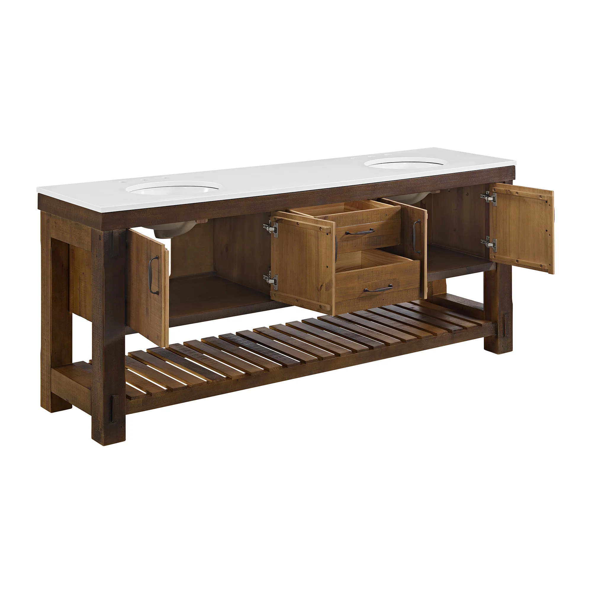Telluride 84" Double Bathroom Vanity | Quartz Countertop - Image 3