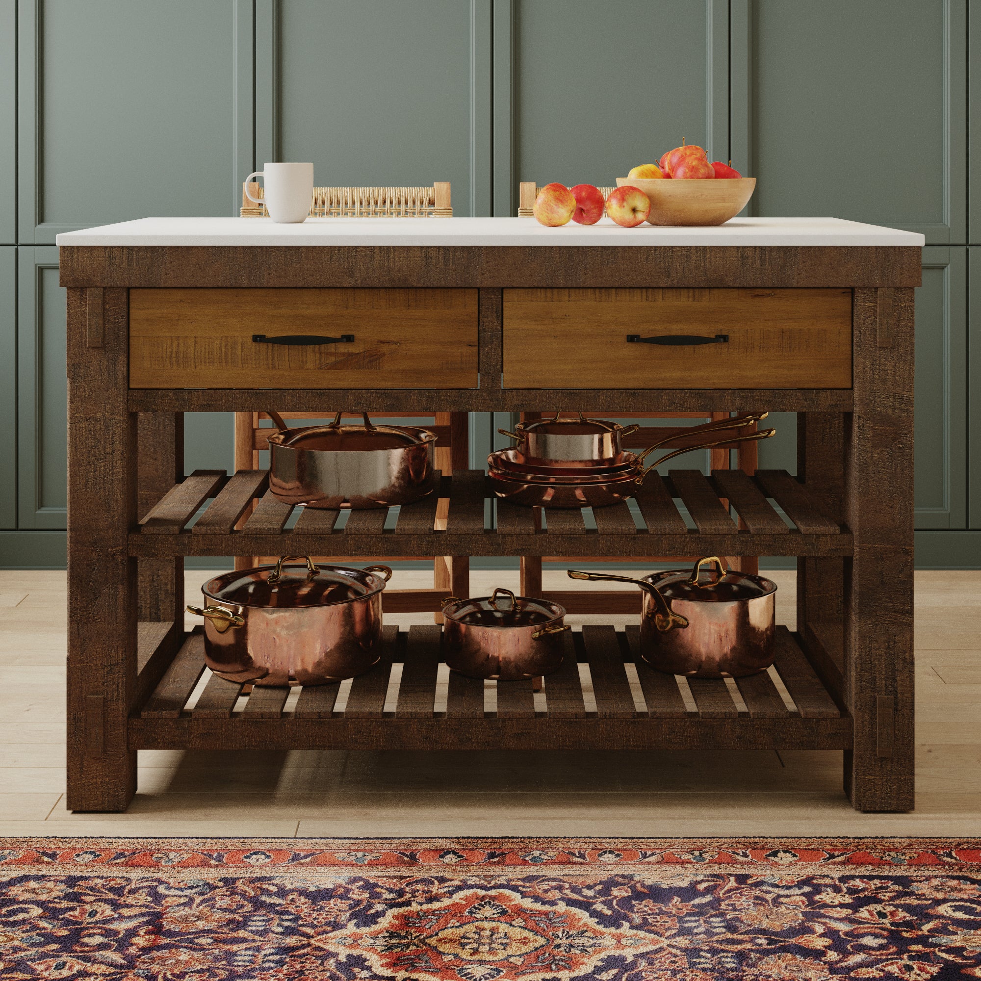 Telluride 54" Kitchen Island | Quartz Countertop - Image 24