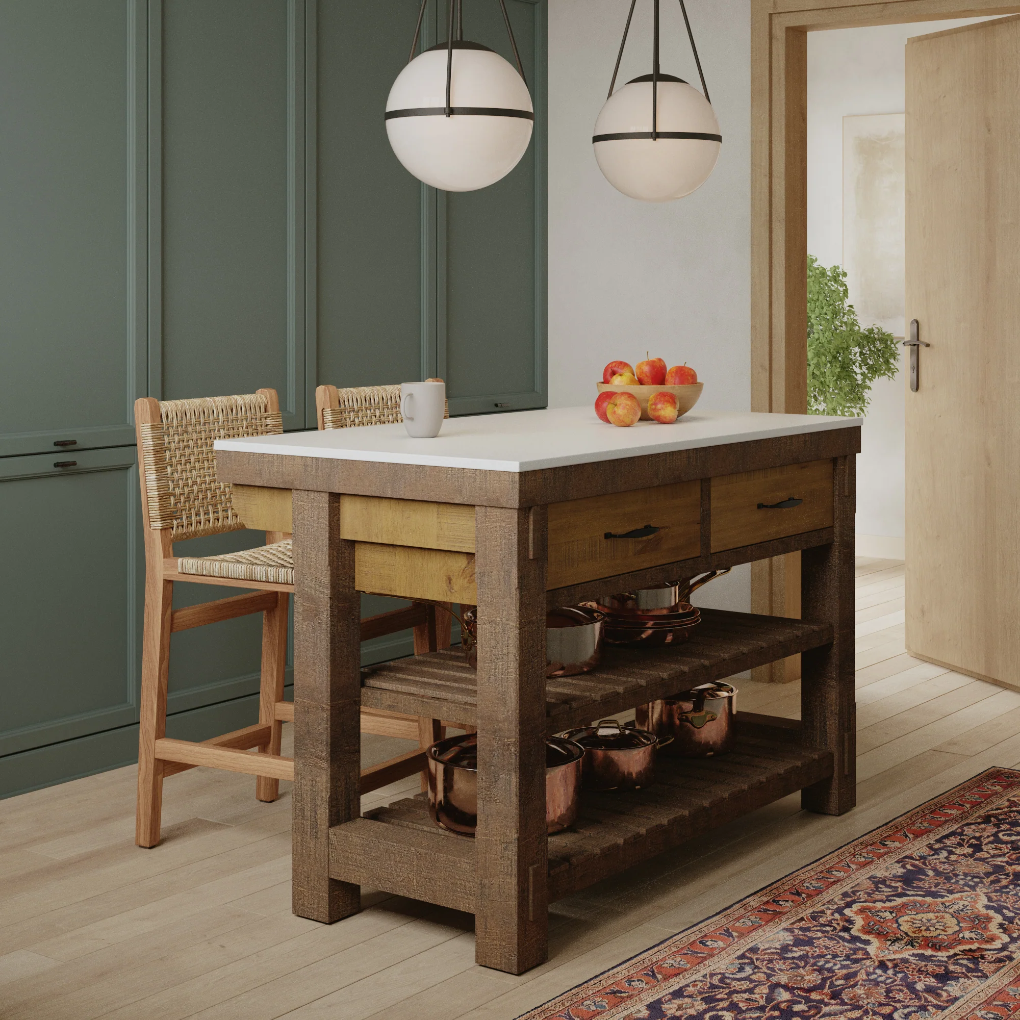 Telluride 54" Kitchen Island | Quartz Countertop - Image 26