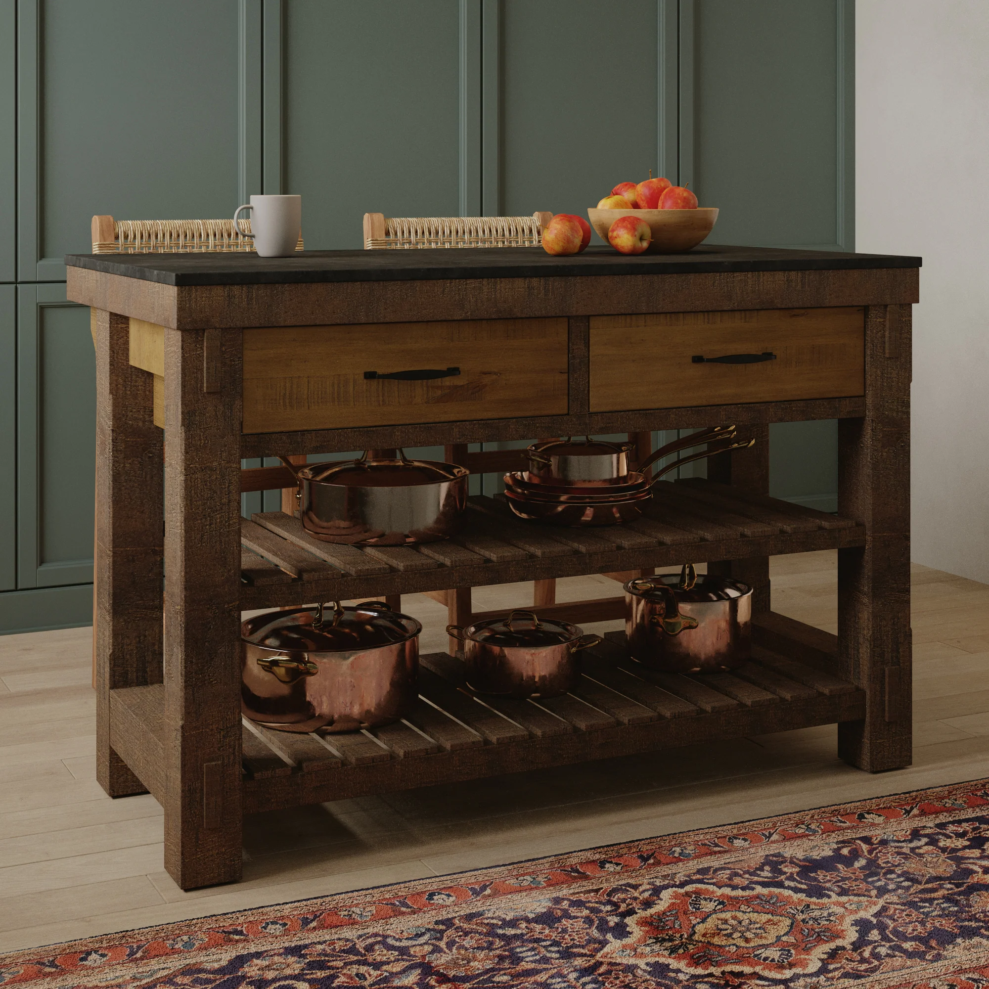 Telluride 54" Kitchen Island | Quartz Countertop - Image 3