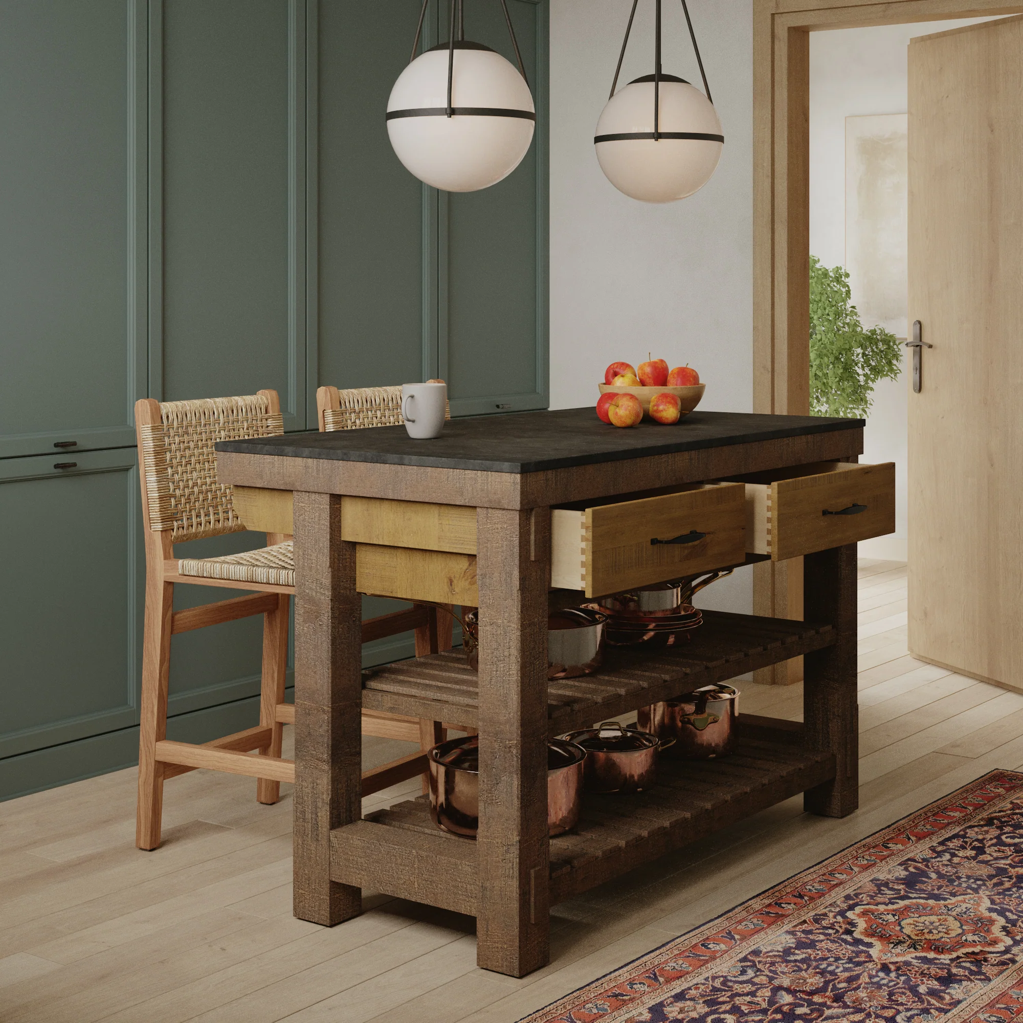 Telluride 54" Kitchen Island | Quartz Countertop - Image 6