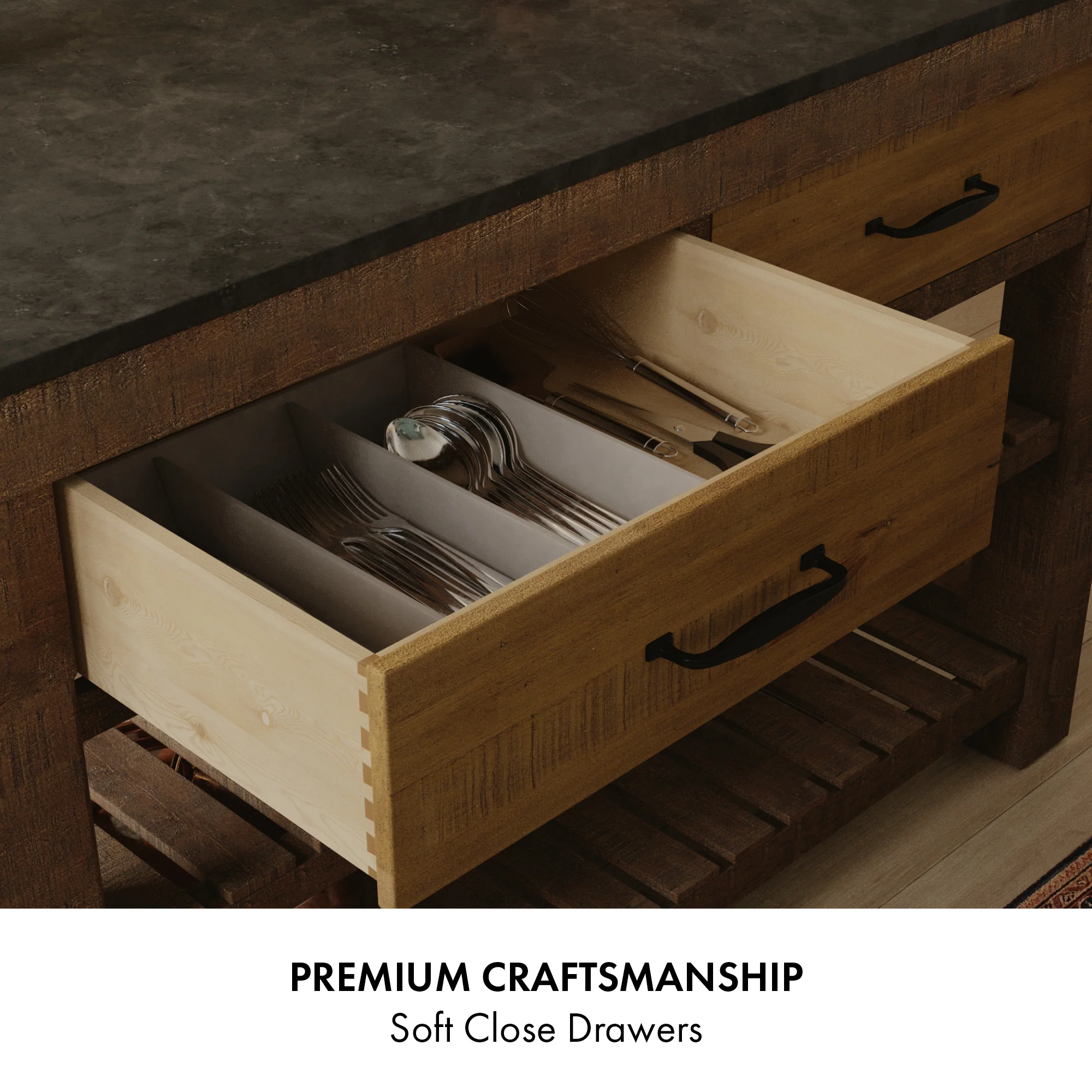 Telluride 54" Kitchen Island | Quartz Countertop - Image 9