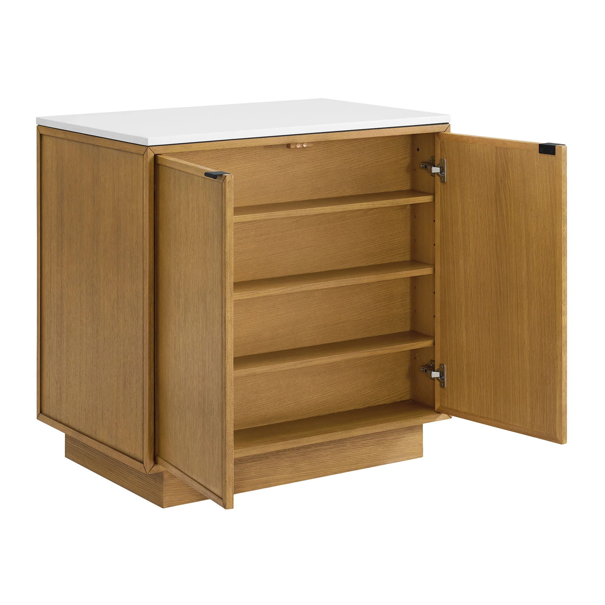 Brookline 36" Kitchen Island in Oak | White Quartz Countertop - Image 10