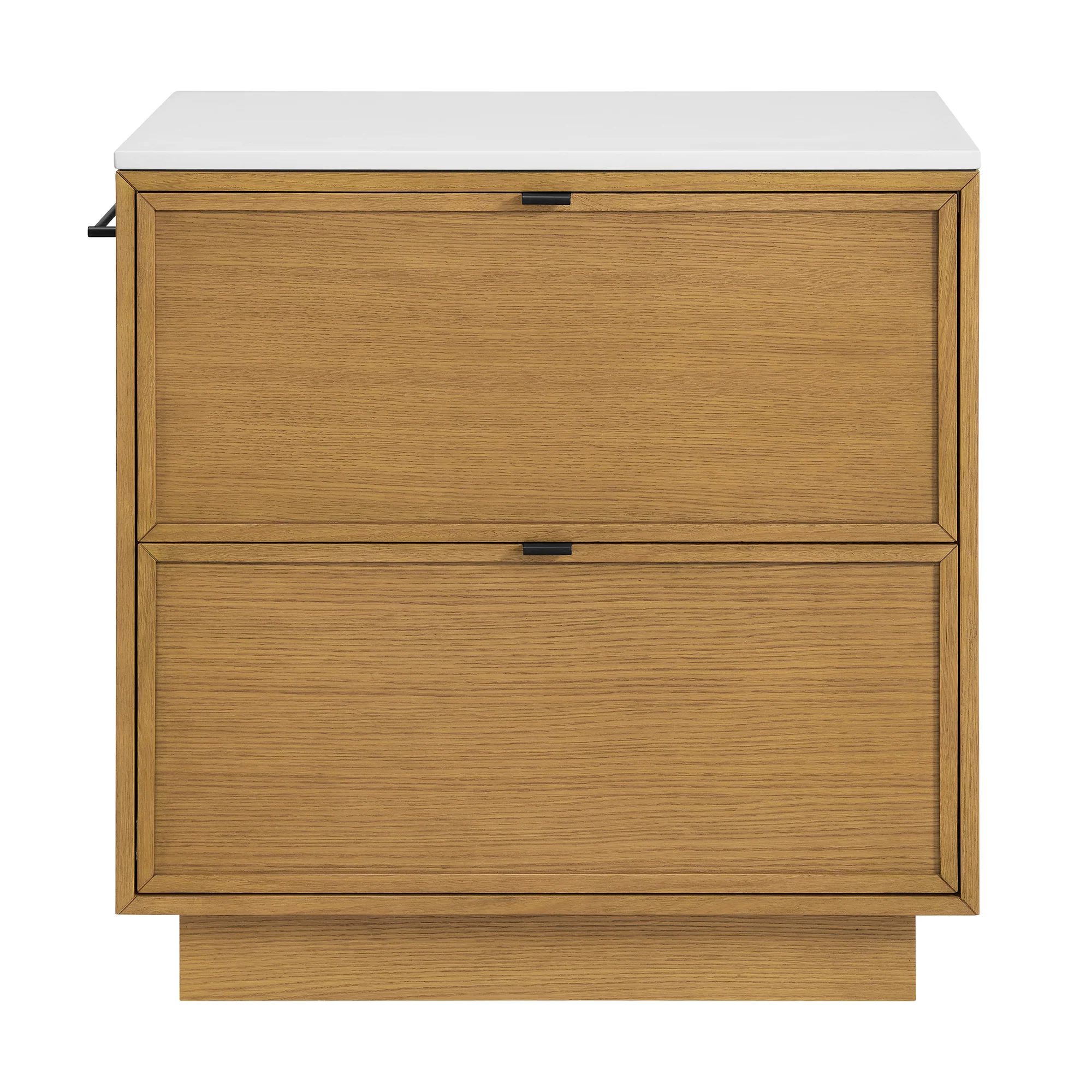 Brookline 36" Kitchen Island in Oak | White Quartz Countertop - Image 14