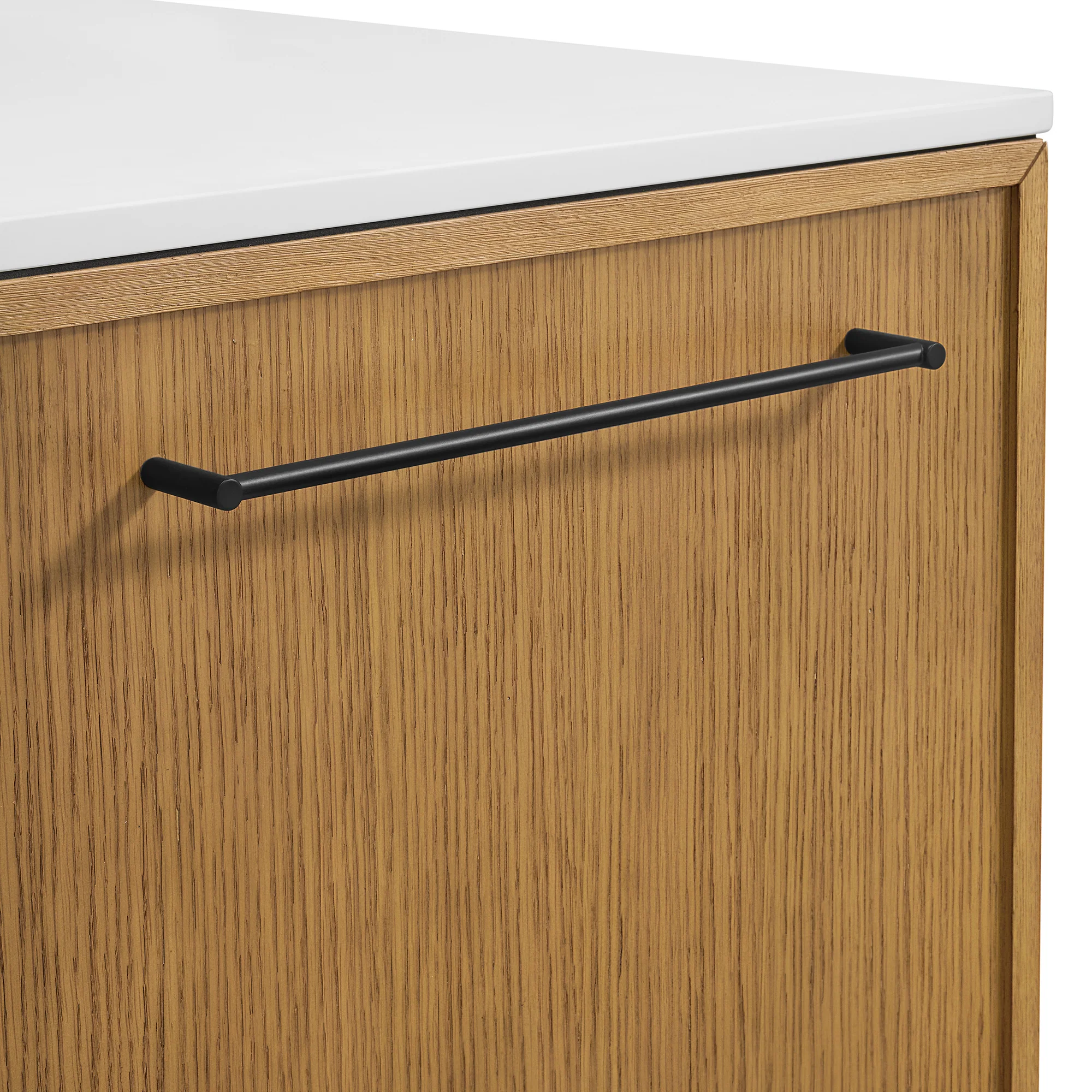 Brookline 36" Kitchen Island in Oak | White Quartz Countertop - Image 22