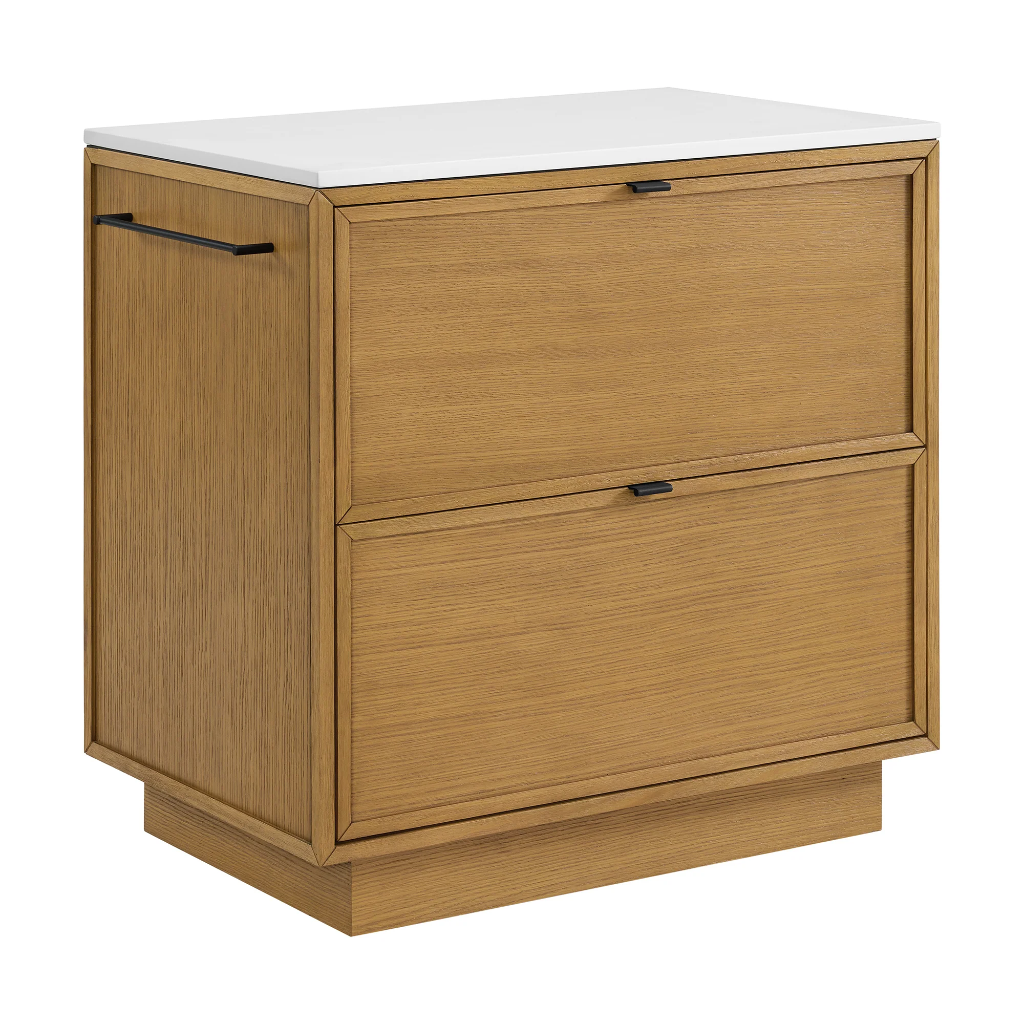 Brookline 36" Kitchen Island in Oak | White Quartz Countertop - Image 23