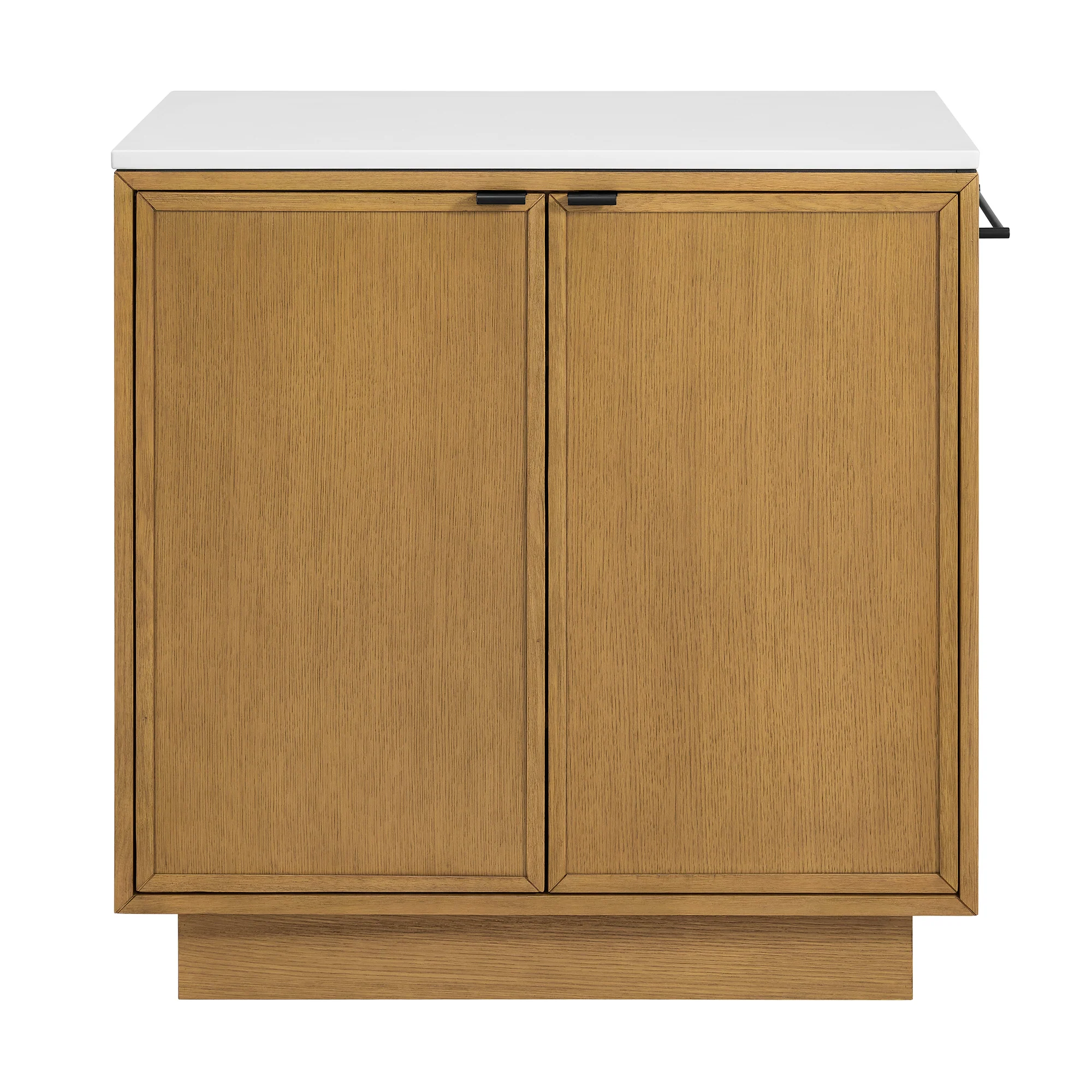 Brookline 36" Kitchen Island in Oak | White Quartz Countertop - Image 8