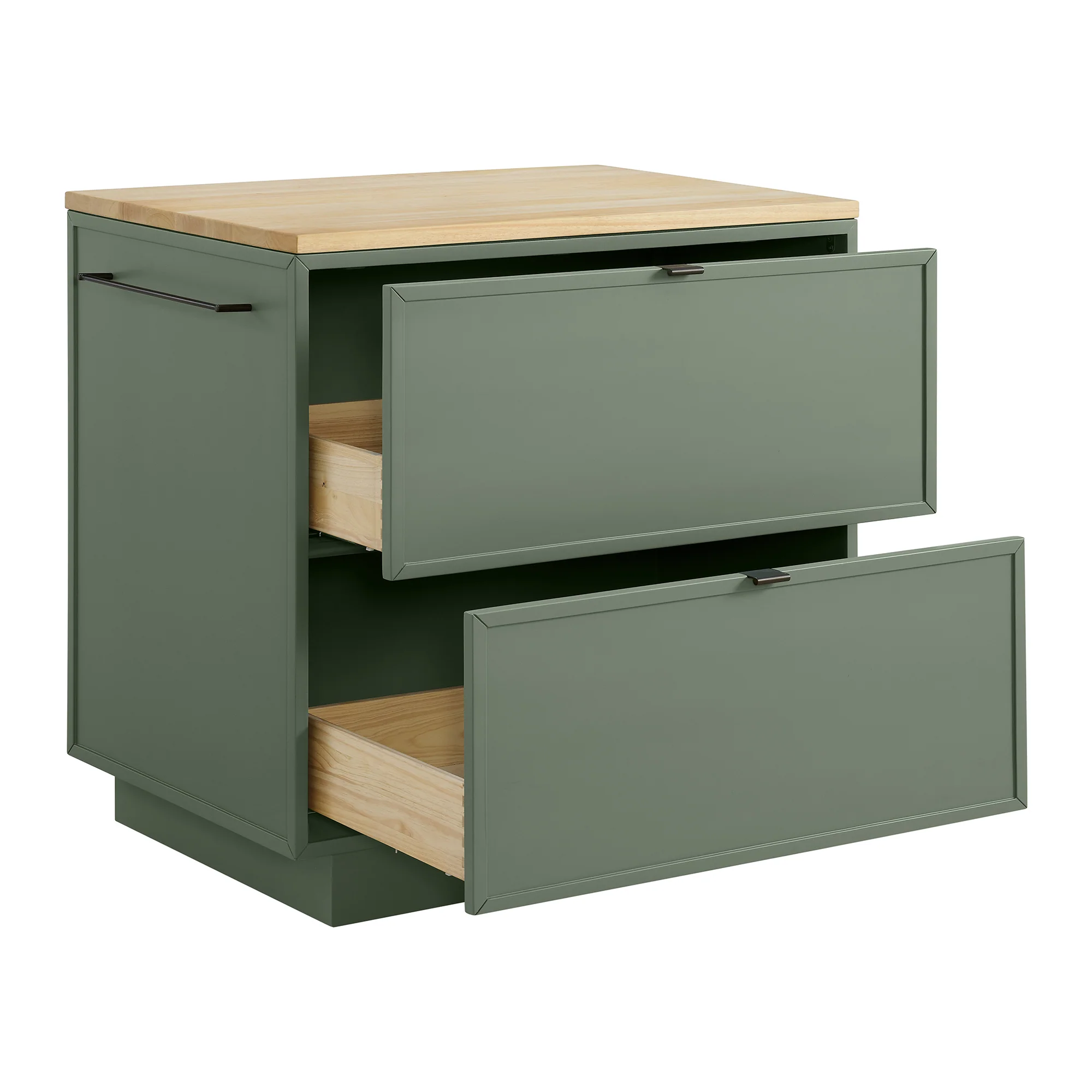 Brookline 36" Kitchen Island in Organic Green | Butcher Block Countertop - Image 10