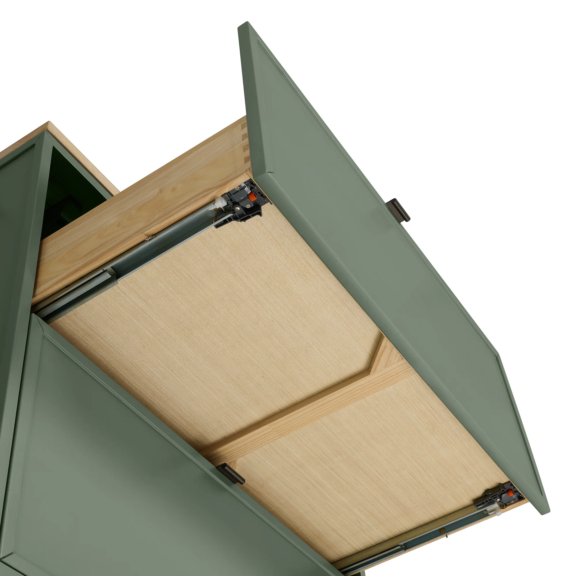 Brookline 36" Kitchen Island in Organic Green | Butcher Block Countertop - Image 12