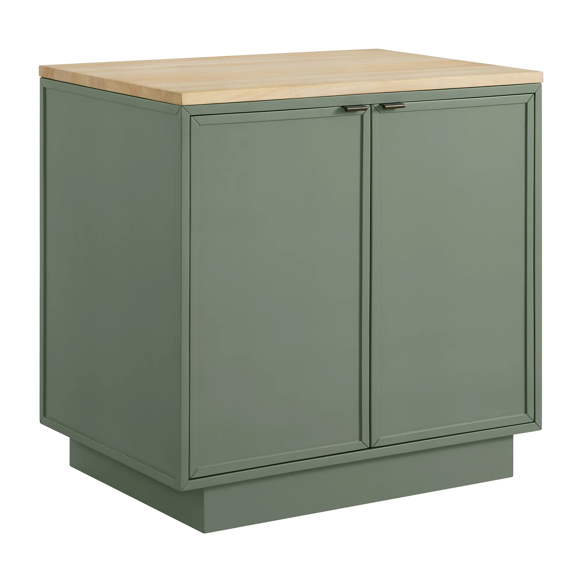 Brookline 36" Kitchen Island in Organic Green | Butcher Block Countertop - Image 13