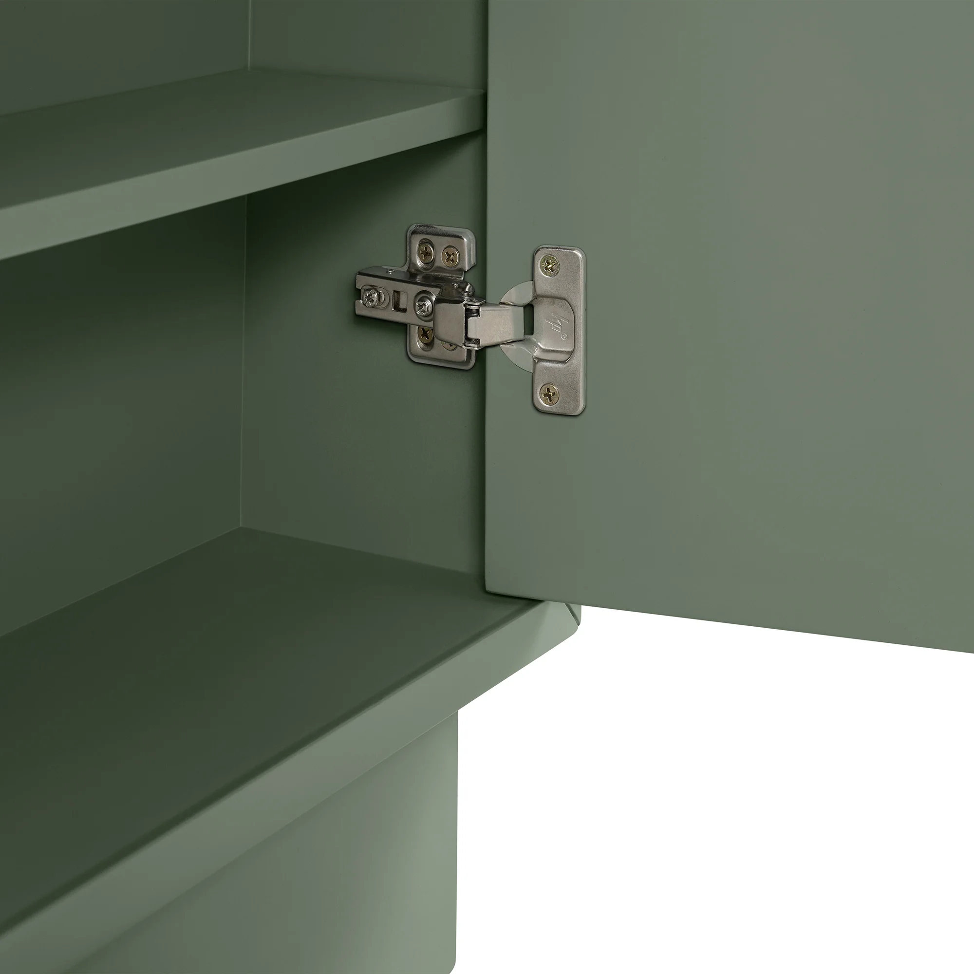 Brookline 36" Kitchen Island in Organic Green | Butcher Block Countertop - Image 15