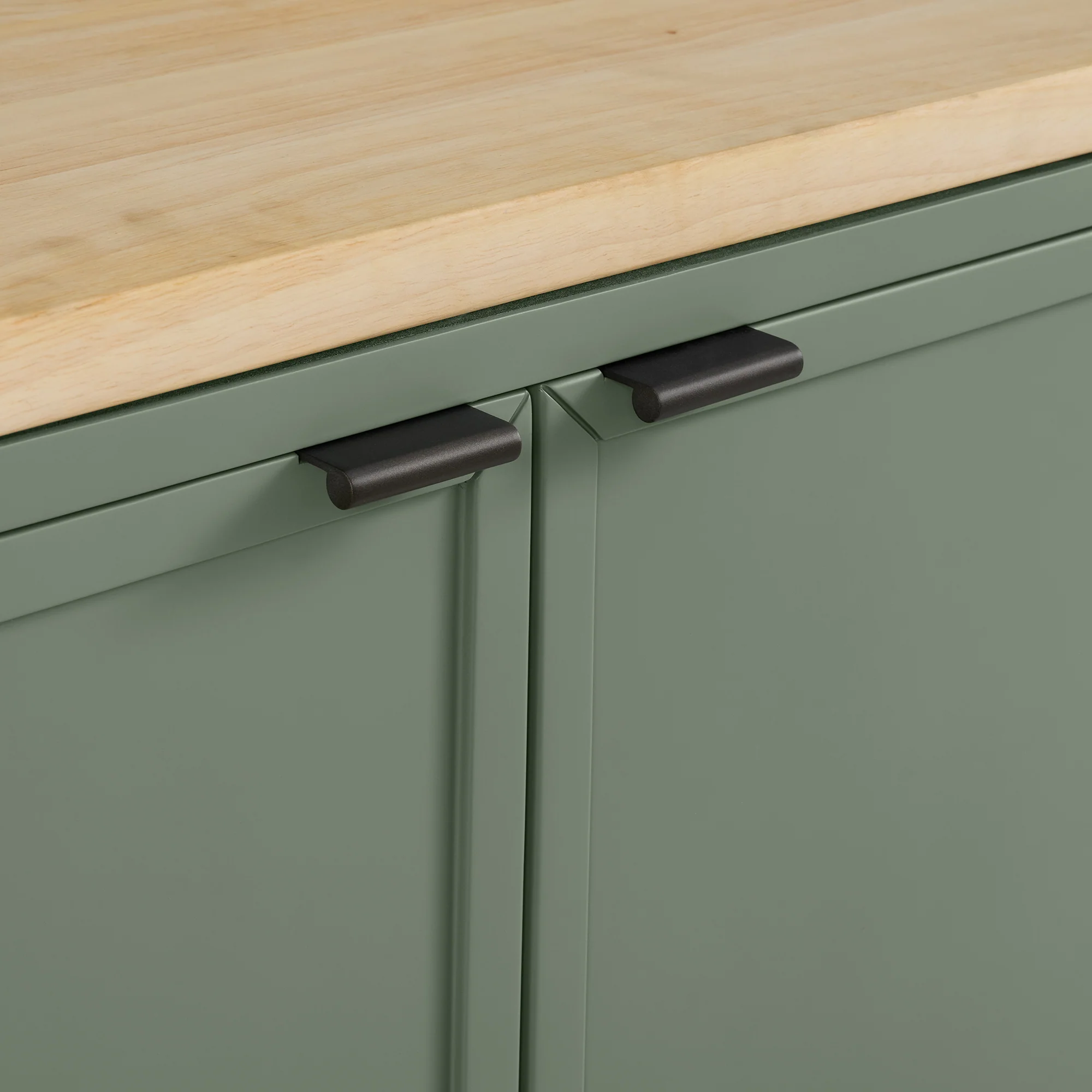 Brookline 36" Kitchen Island in Organic Green | Butcher Block Countertop - Image 17