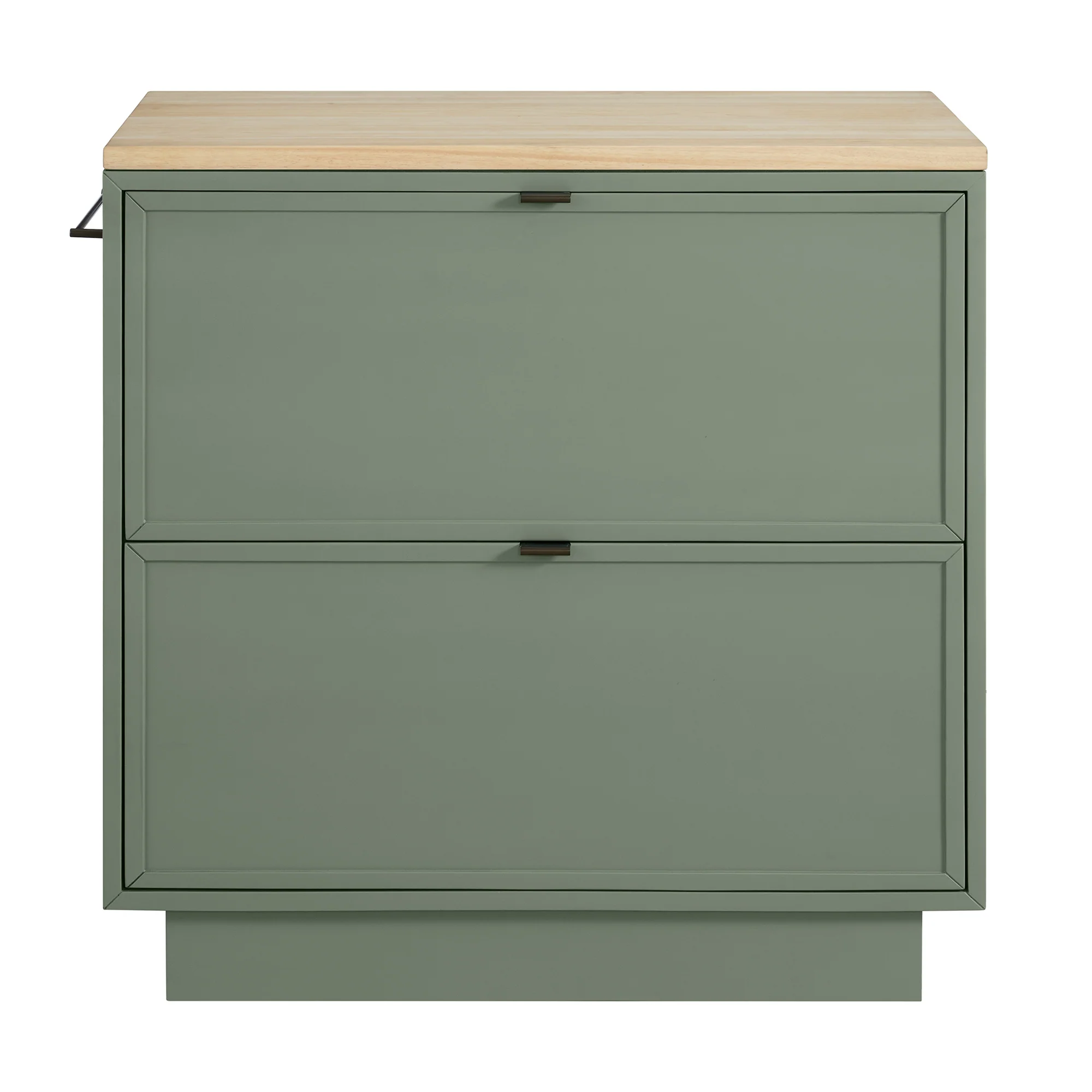 Brookline 36" Kitchen Island in Organic Green | Butcher Block Countertop - Image 21