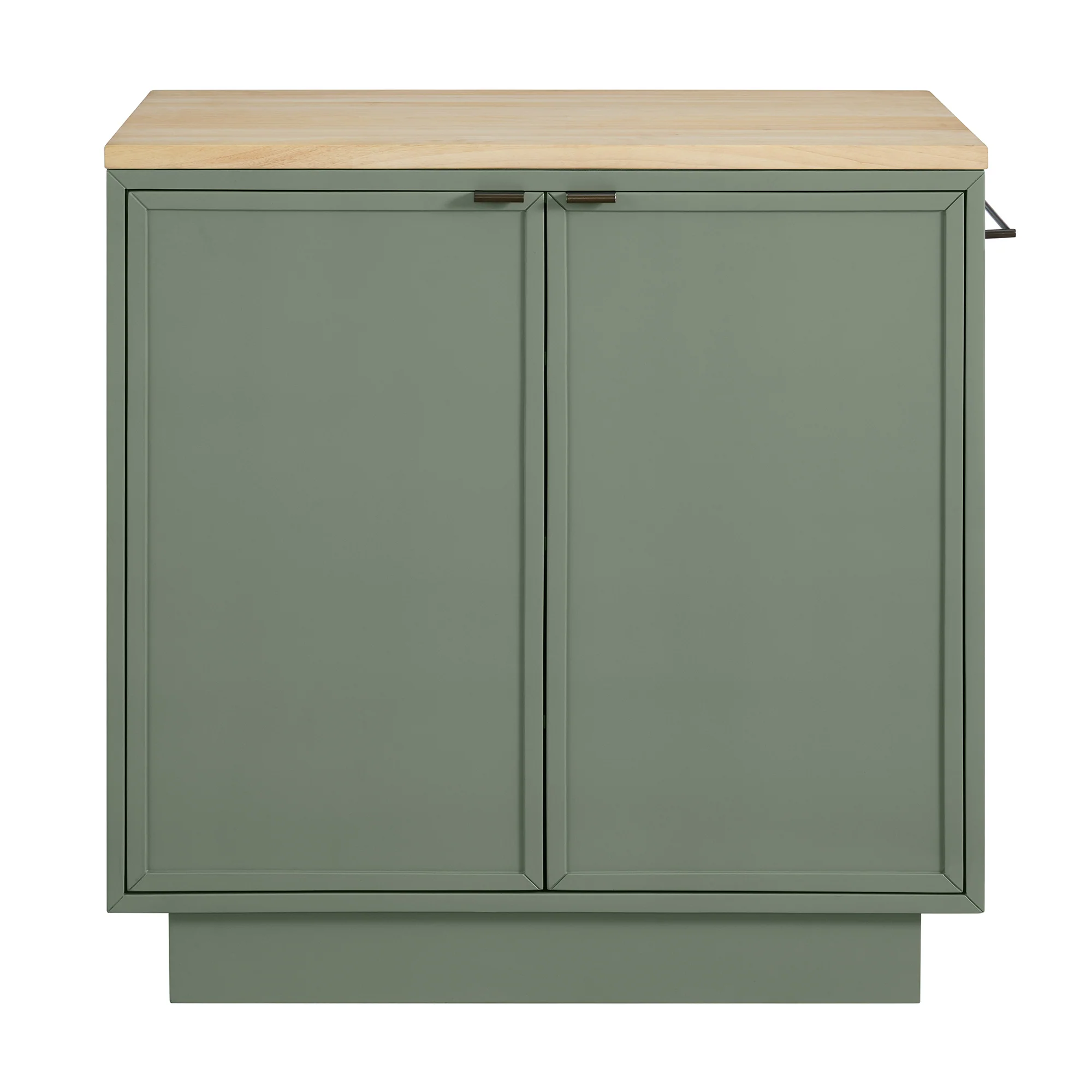 Brookline 36" Kitchen Island in Organic Green | Butcher Block Countertop - Image 22