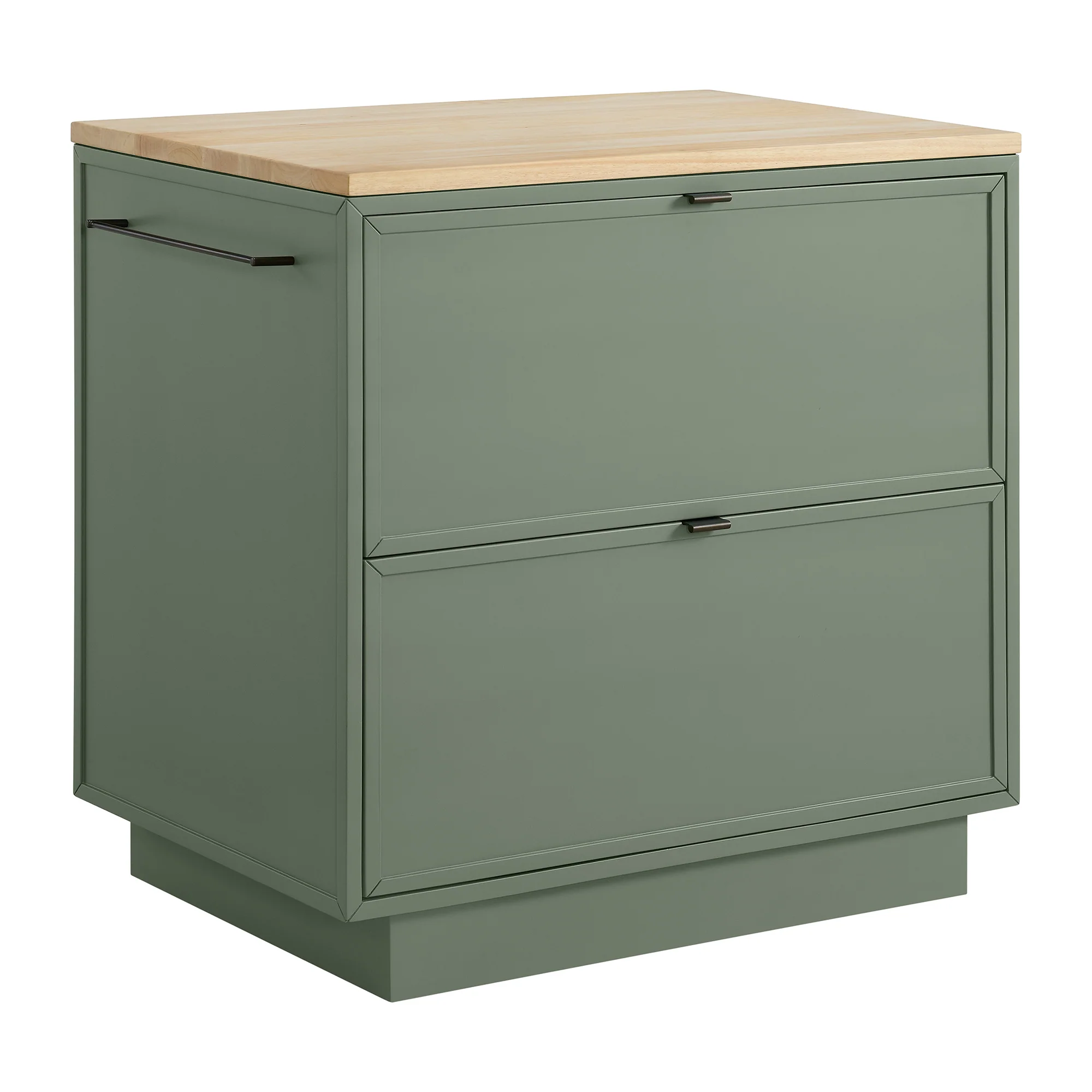 Brookline 36" Kitchen Island in Organic Green | Butcher Block Countertop - Image 9