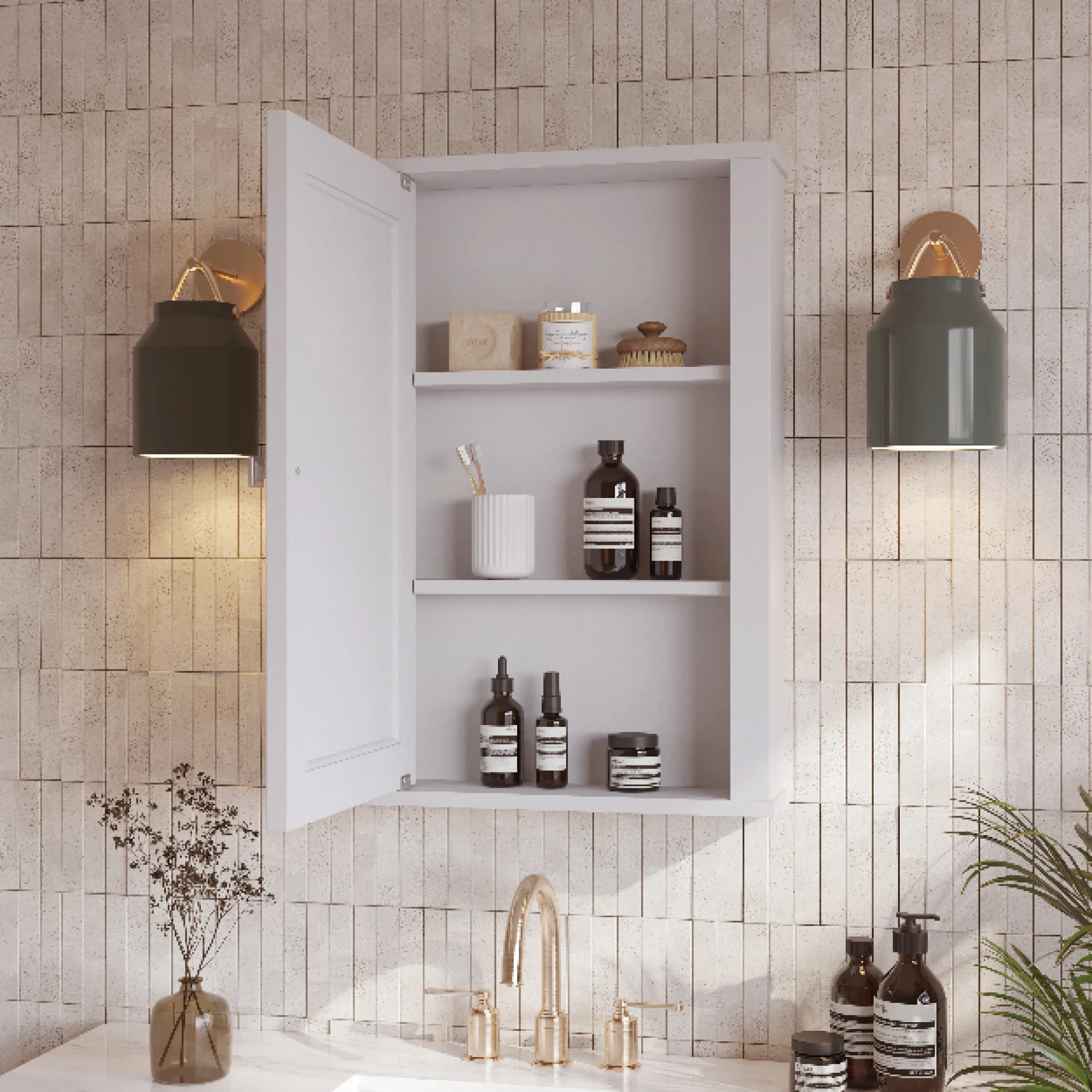 Charlotte 21" Single Door Reversible Medicine Cabinet in White - Image 5