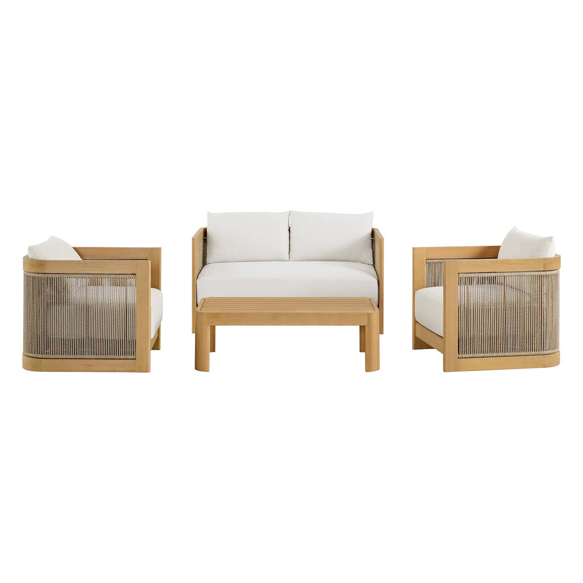 Cordelia 27" Rope Outdoor Lounge Chair in Washed Oiled Eucalyptus - Image 7