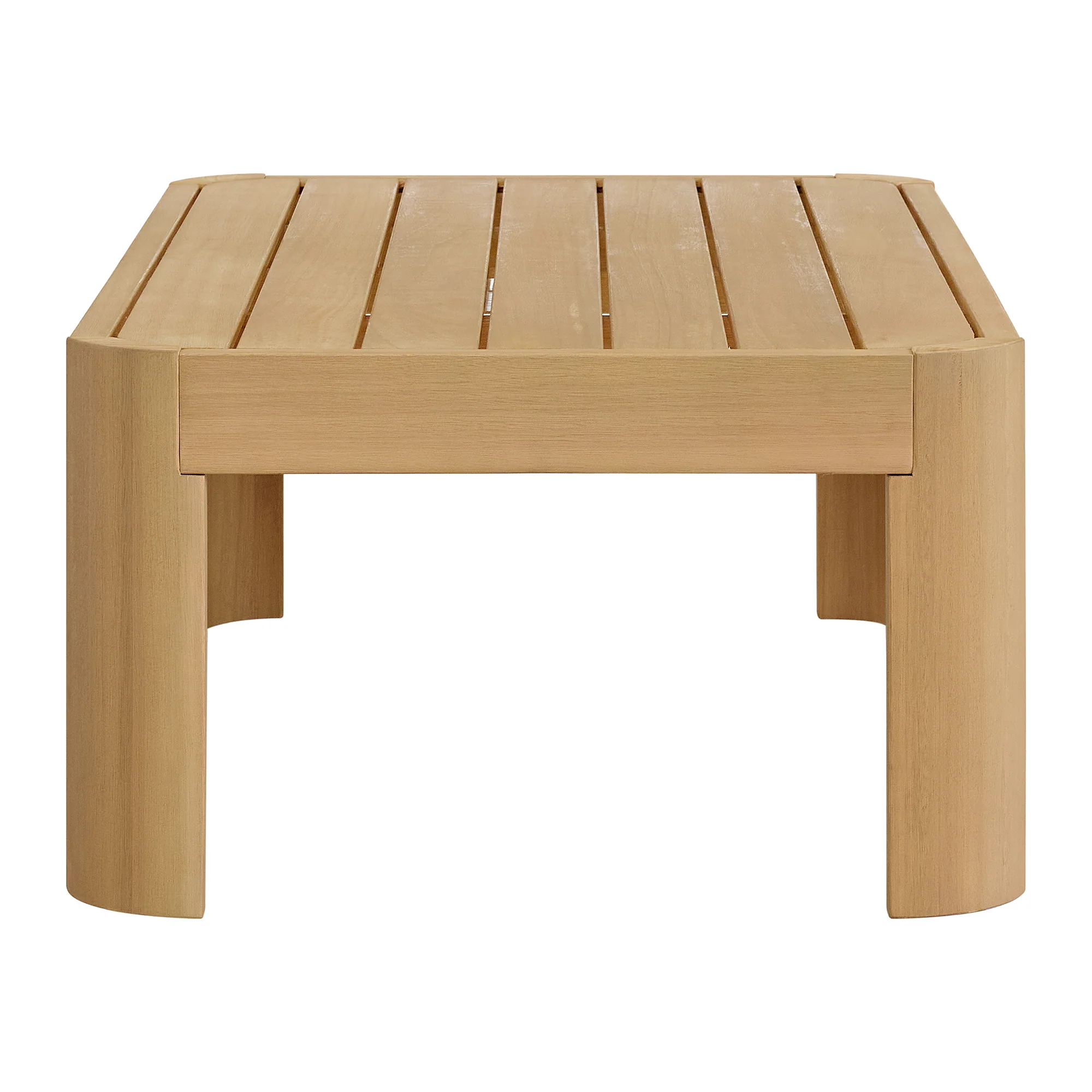 Cordelia 43" Outdoor Coffee Table in Washed Oiled Eucalyptus - Image 3