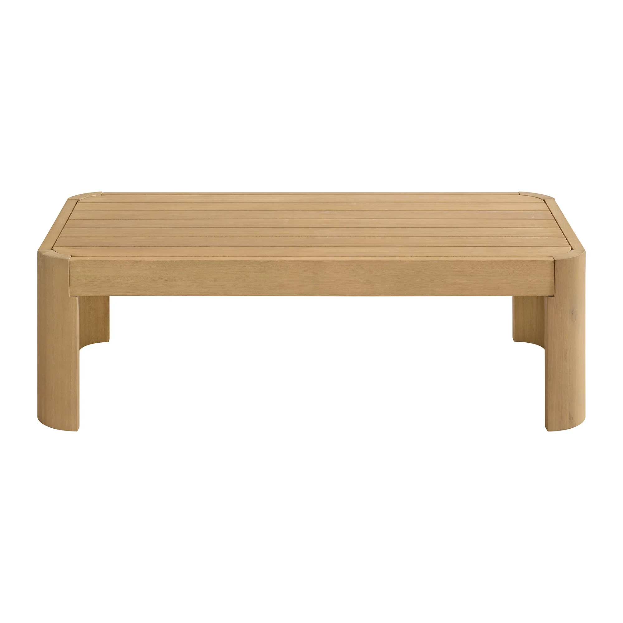Cordelia 43" Outdoor Coffee Table in Washed Oiled Eucalyptus - Image 4