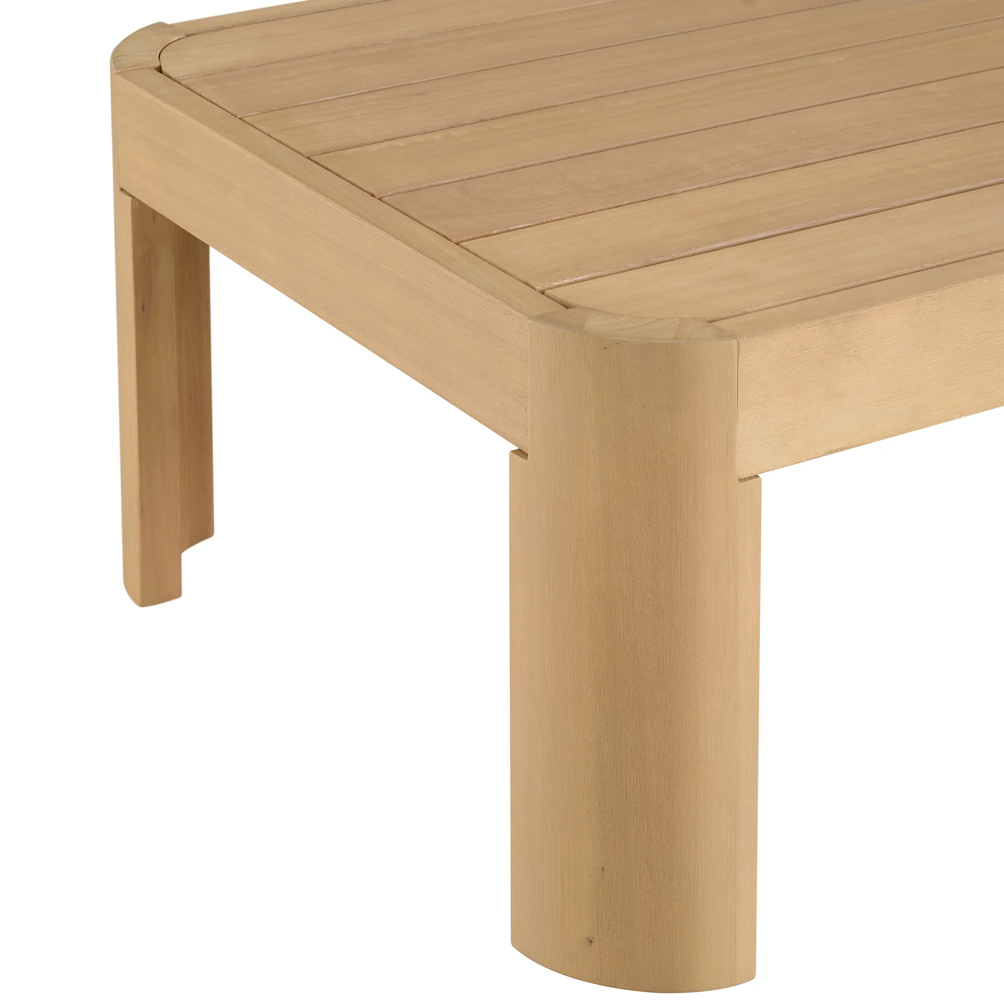 Cordelia 43" Outdoor Coffee Table in Washed Oiled Eucalyptus - Image 6